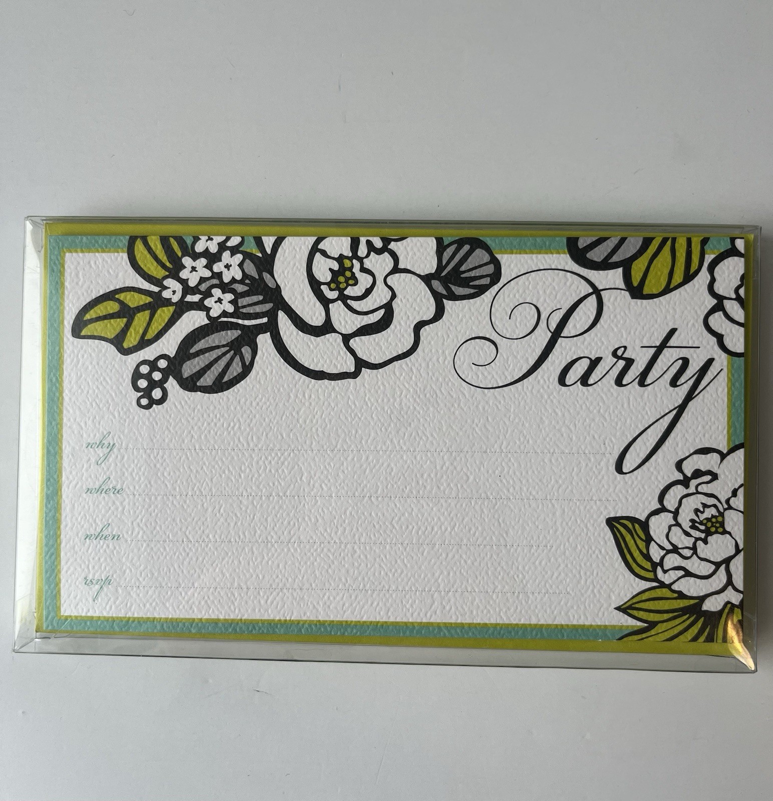Vera Bradley Party Invitation With Envelopes Set Of 10 Island Blooms NWT