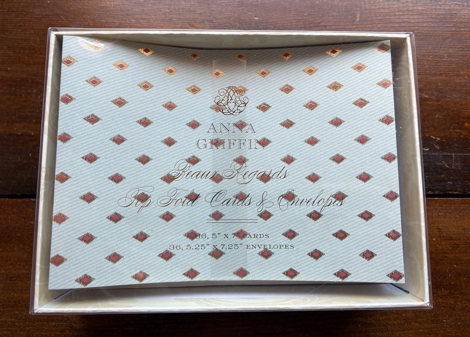 Anna Griffin BEAUX REGARDS TOP FOLD 5″X7″ TOP FOLD CARDS & ENVELOPES New