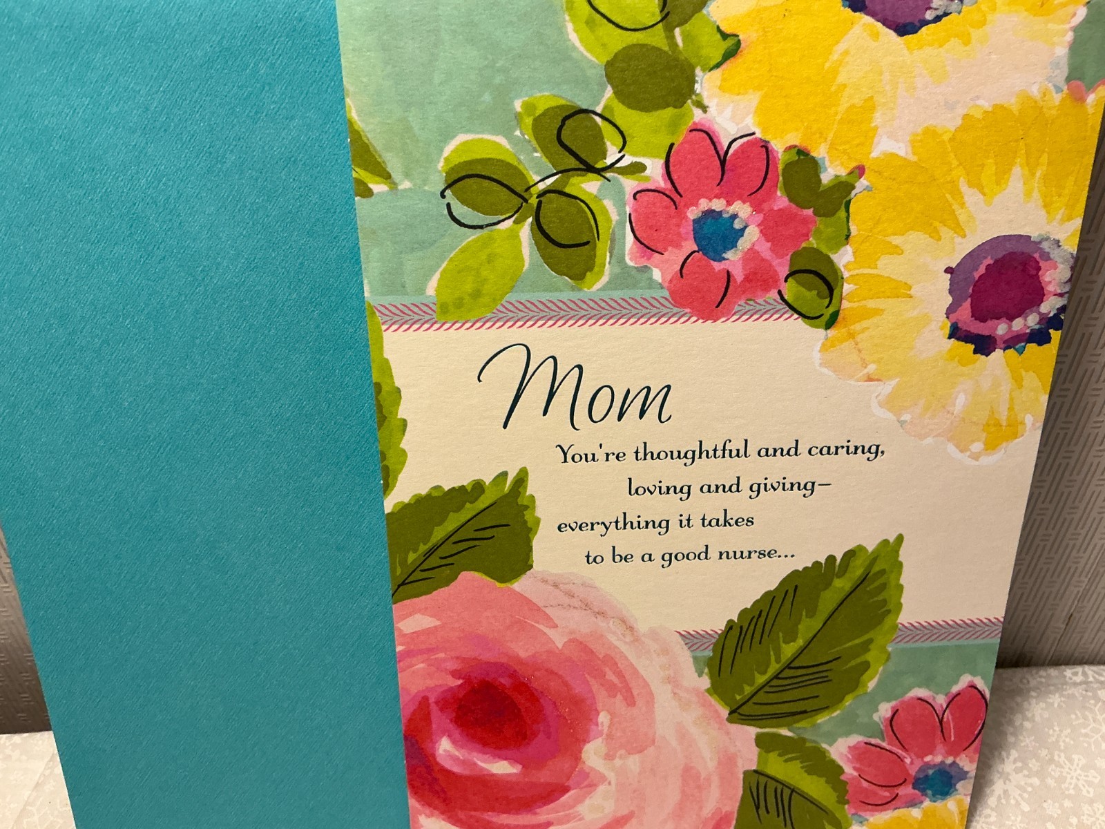 NURSE’S DAY HALLMARK GREETING CARD New w/Envelope”MOM-THOUGHTFUL & CARING”