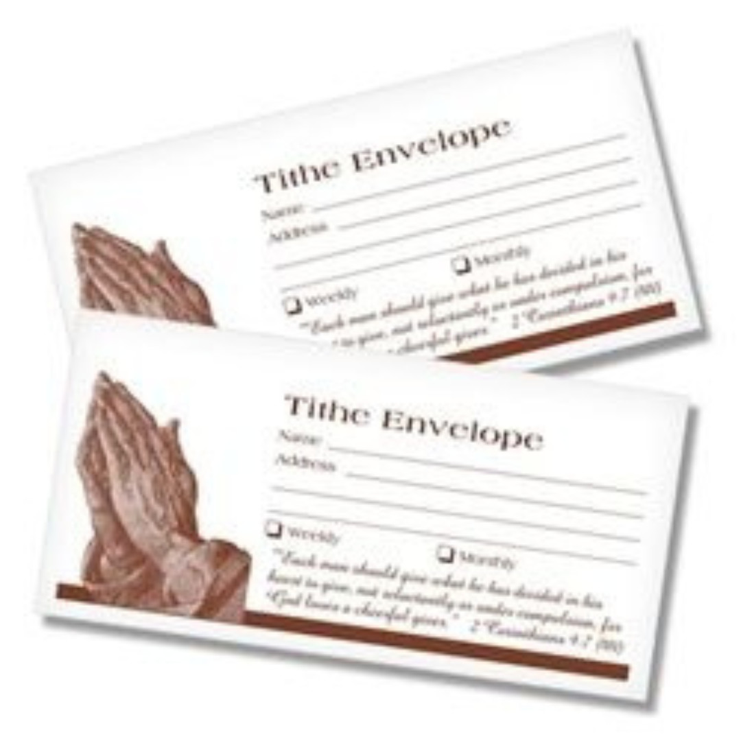 Kingdom Church Tithing Envelopes with Praying Hands | Pack of 100