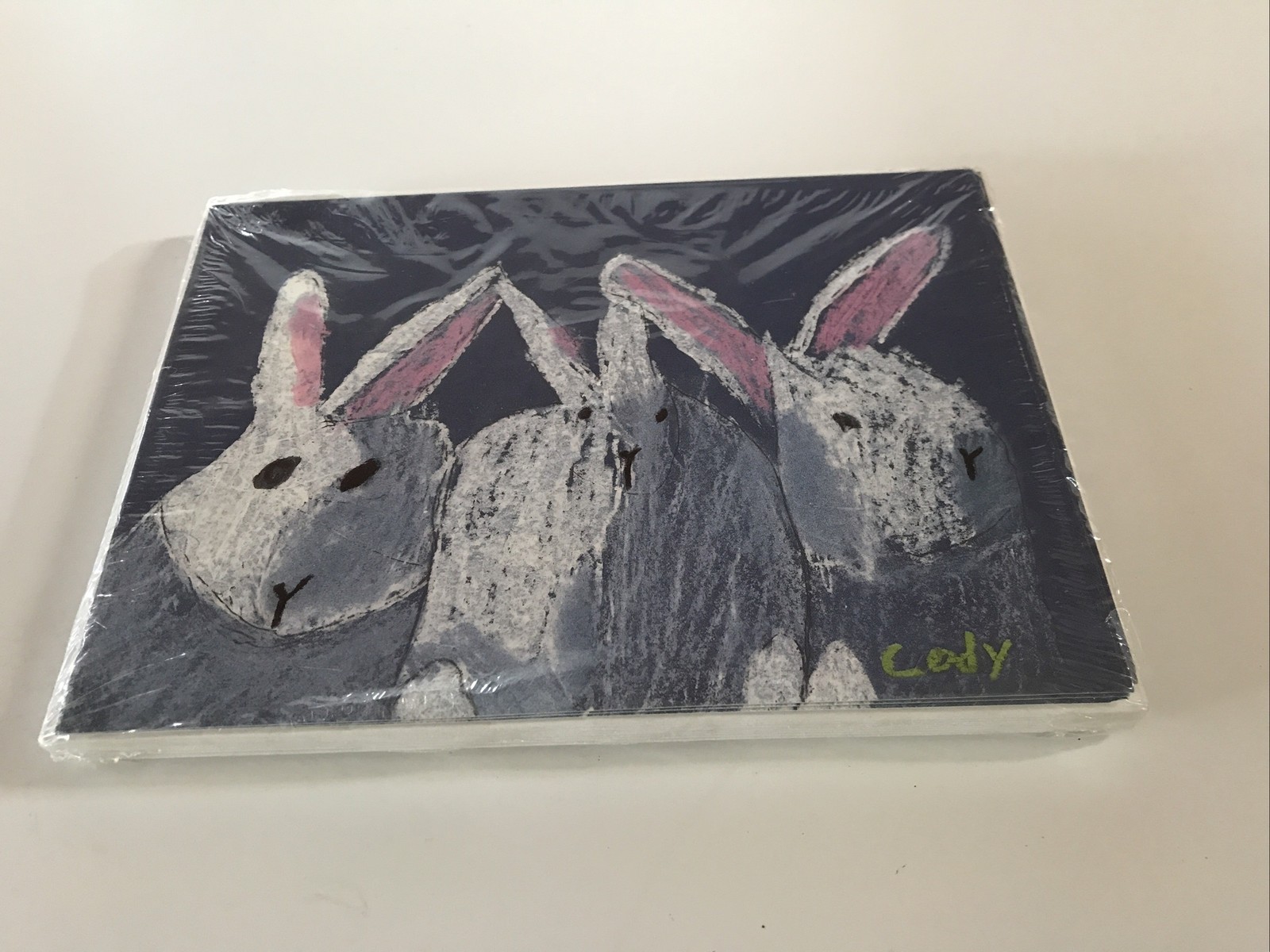 Set/10 Cards, 11 Envelopes M.D. Anderson Children’s Christmas Card Bunny Rabbits