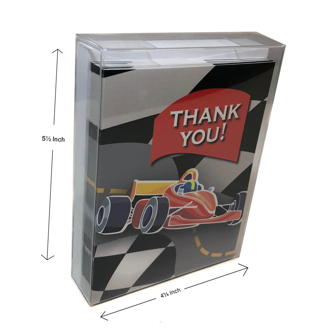 Race Car Thank You Note Card Set – 4 1/4 x 5 1/2 in. 10 Boxed Note Cards- B14151