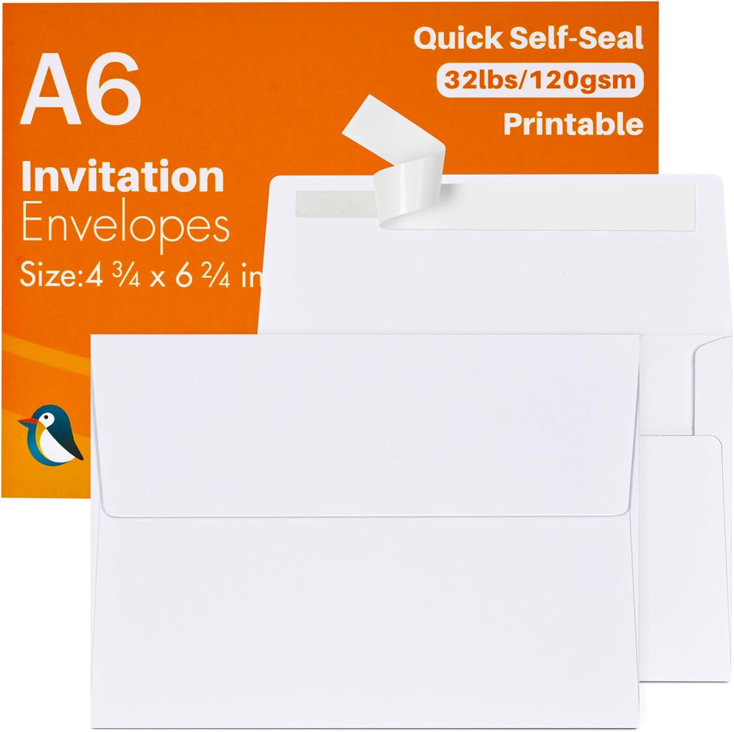 A6 White Envelopes 4X6 100 Pack – Quick Self Seal,For 4X6 Cards| Perfect for Wed