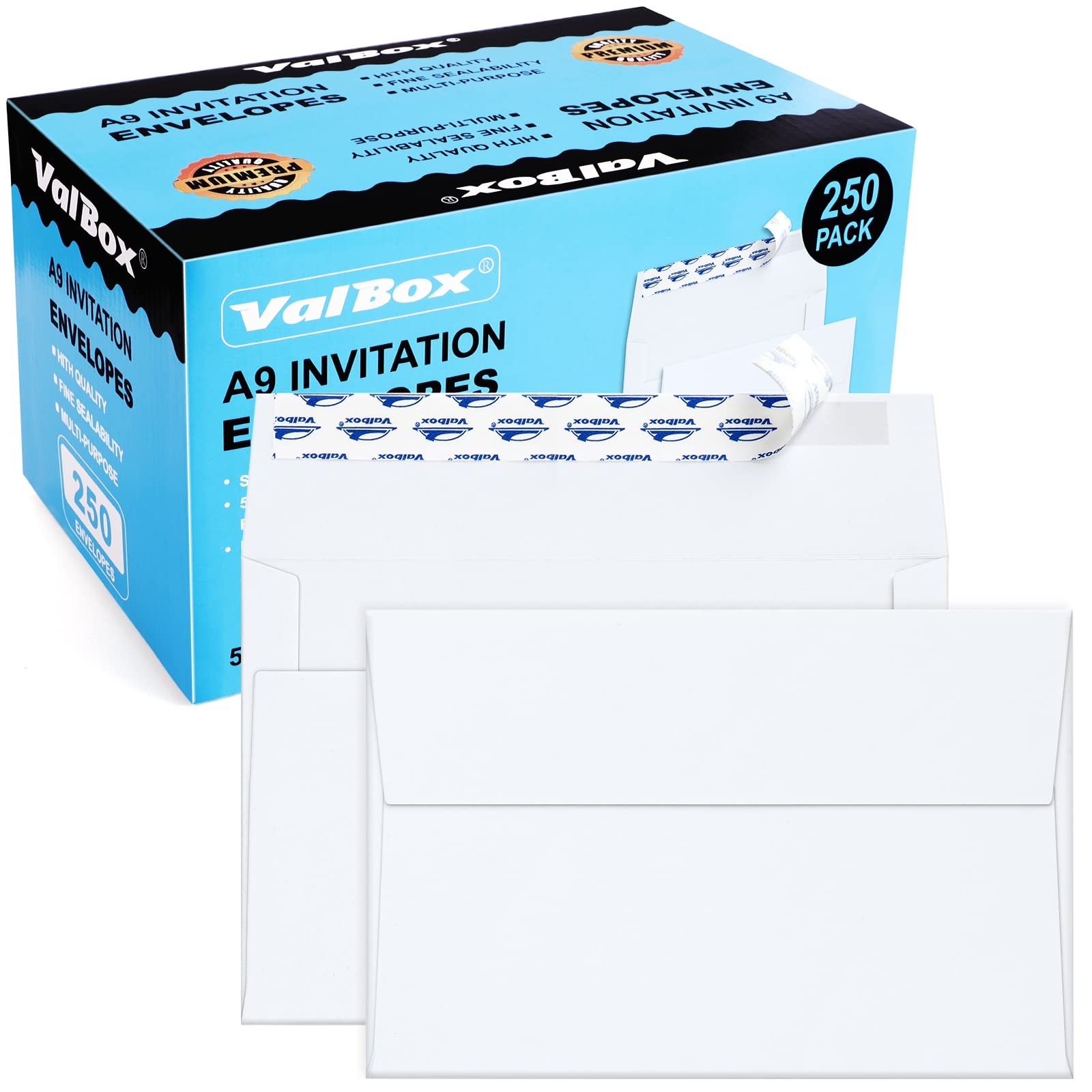 A9 Invitation Envelopes 250 Qty 5-3/4 x 8-3/4″ White Envelopes Self Seal for …