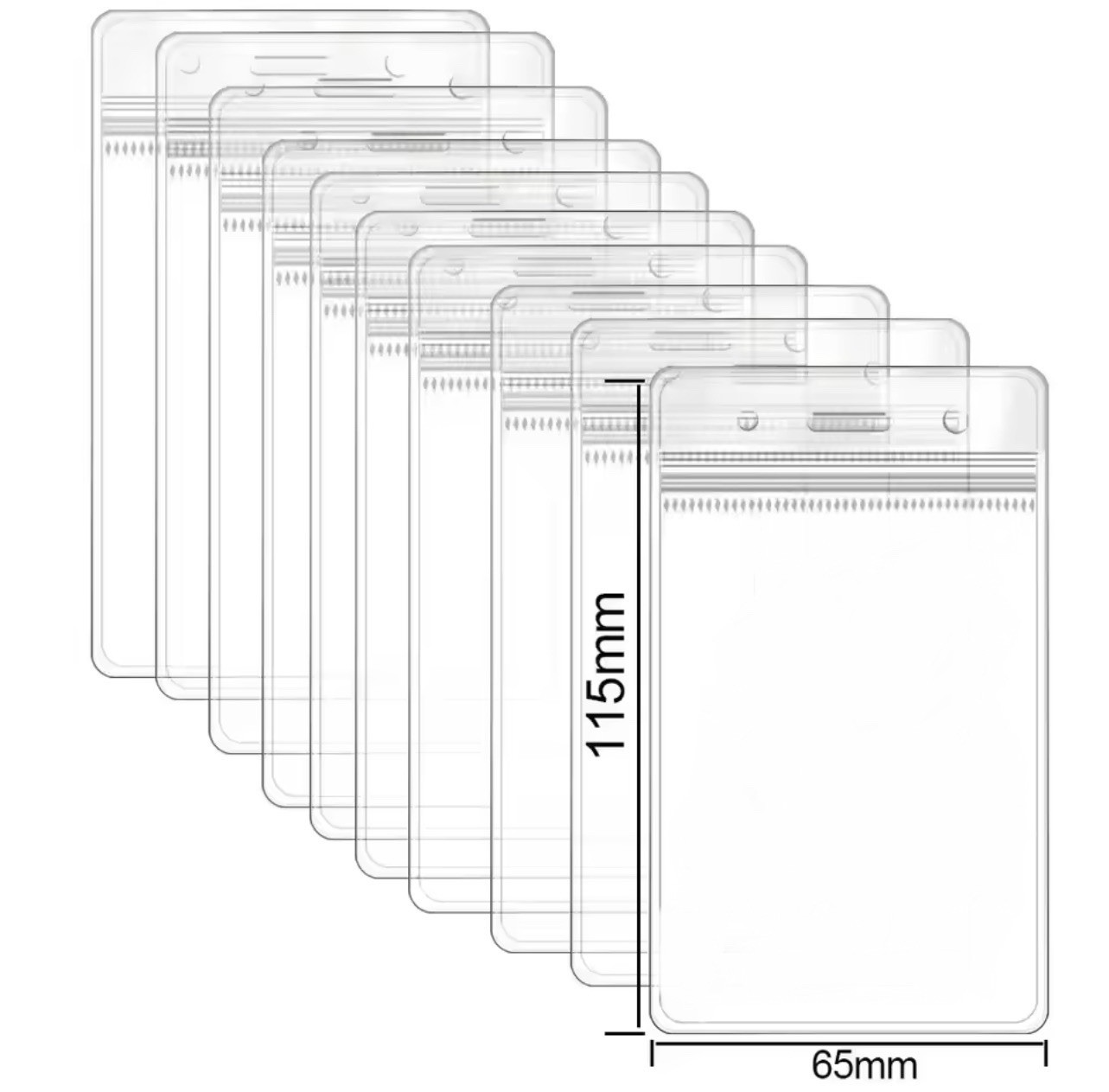 2pc ID Card Badge Holder Vertical Clear Reusable Soft Waterproof Office ID Case