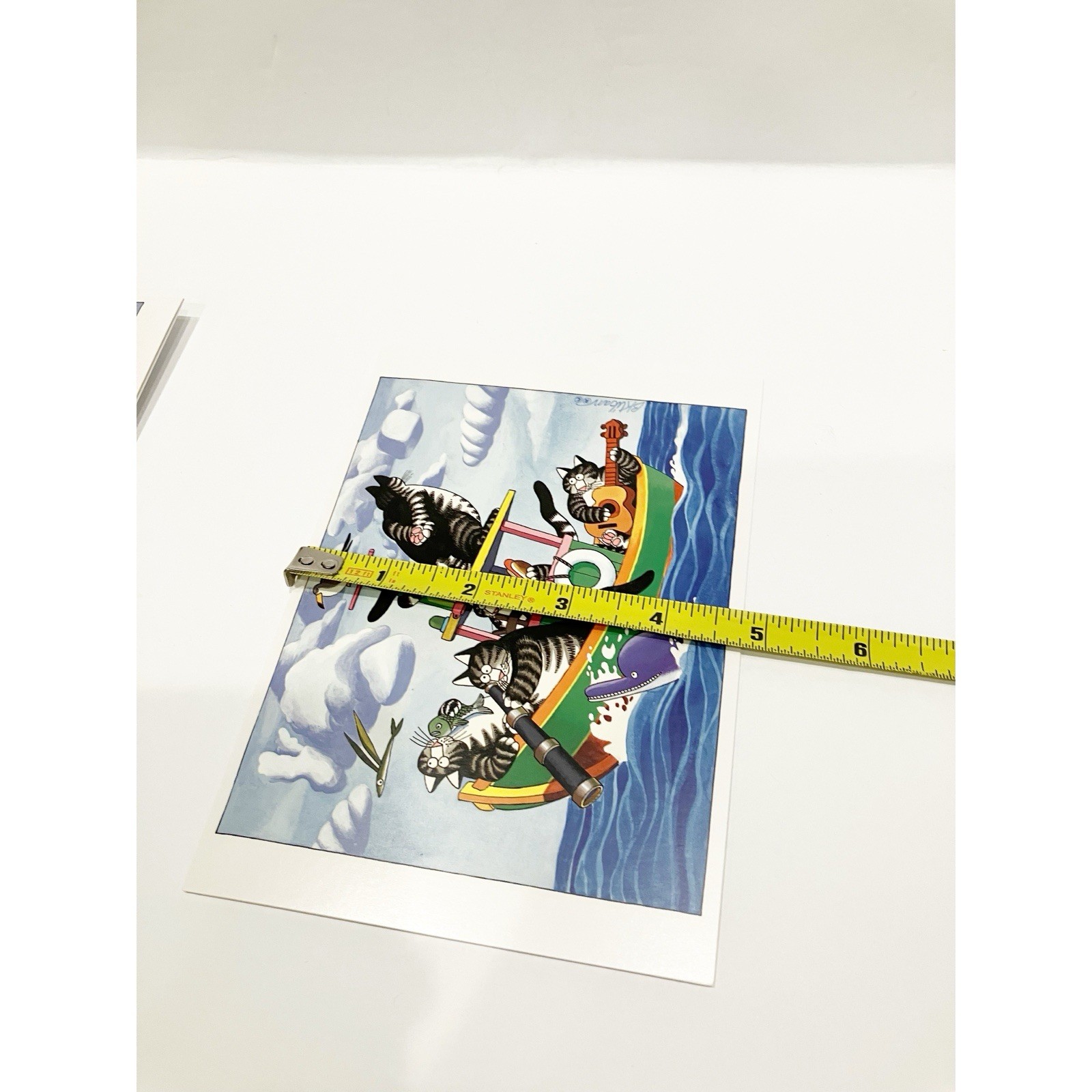 B Kliban Cat Colorful Cats At Sea Blank Notecard 6.75 x 4.75 W/envelope