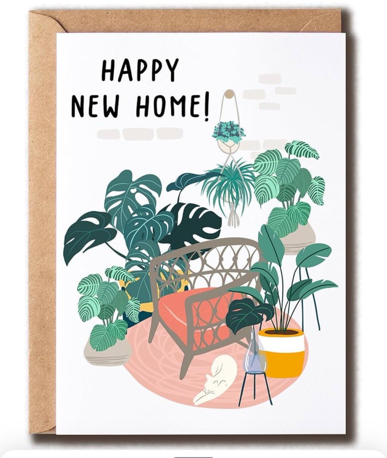 Happy New Home Card – Plant New Home Card – Cat New Home Card – Houseplant