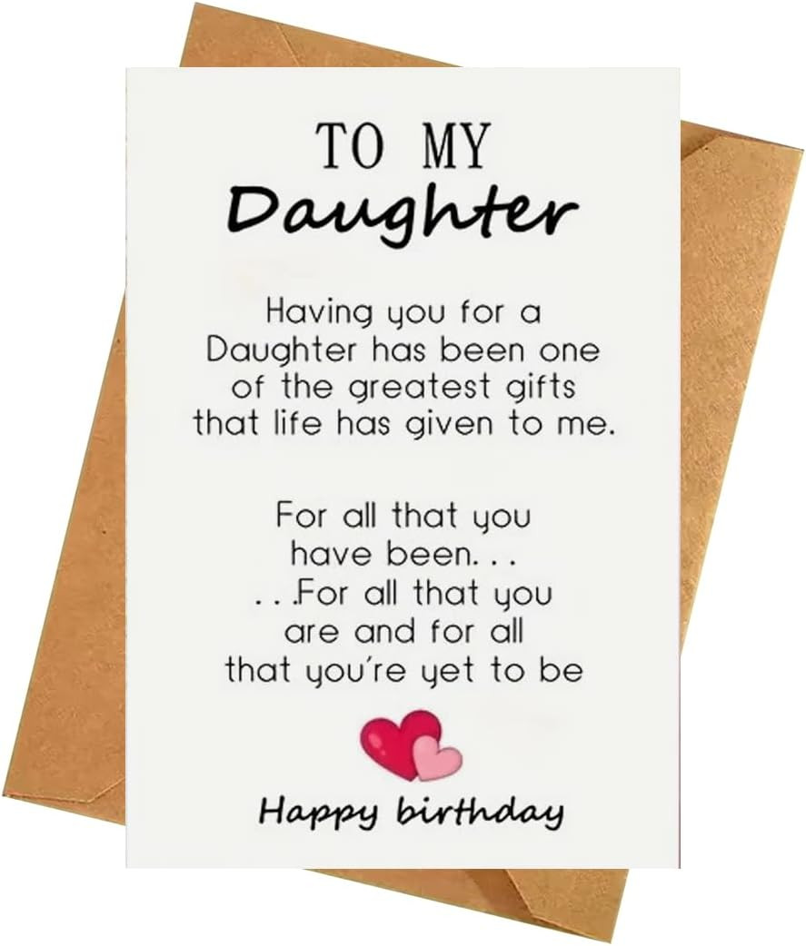 Birthday Daughter Card,Happy Birthday Card for Daughter,Birthday Gift from Mom/D