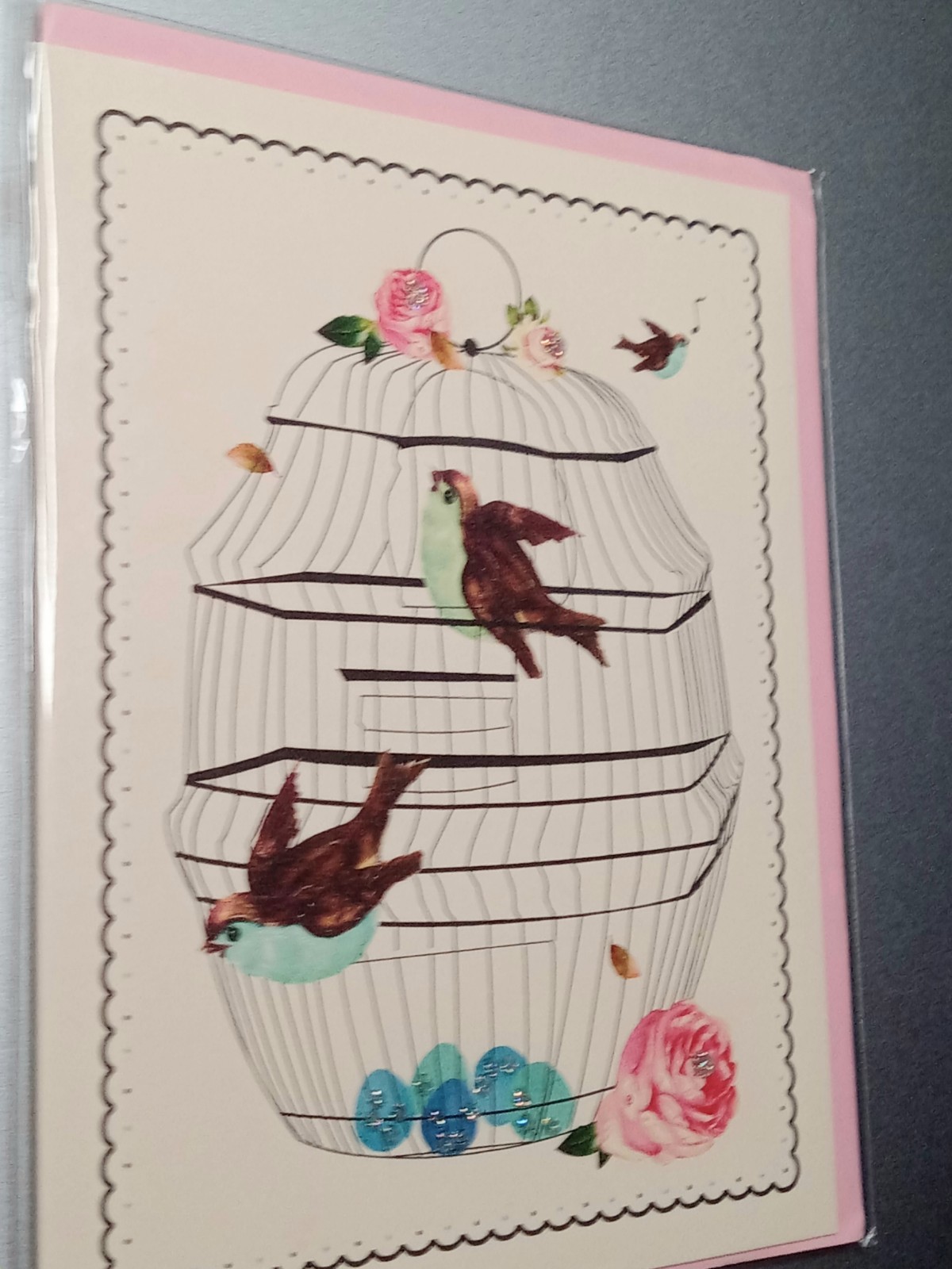 2 Unique Spring Bird Cage Greeting Cards Limited Hand Painted Driscoll Designs