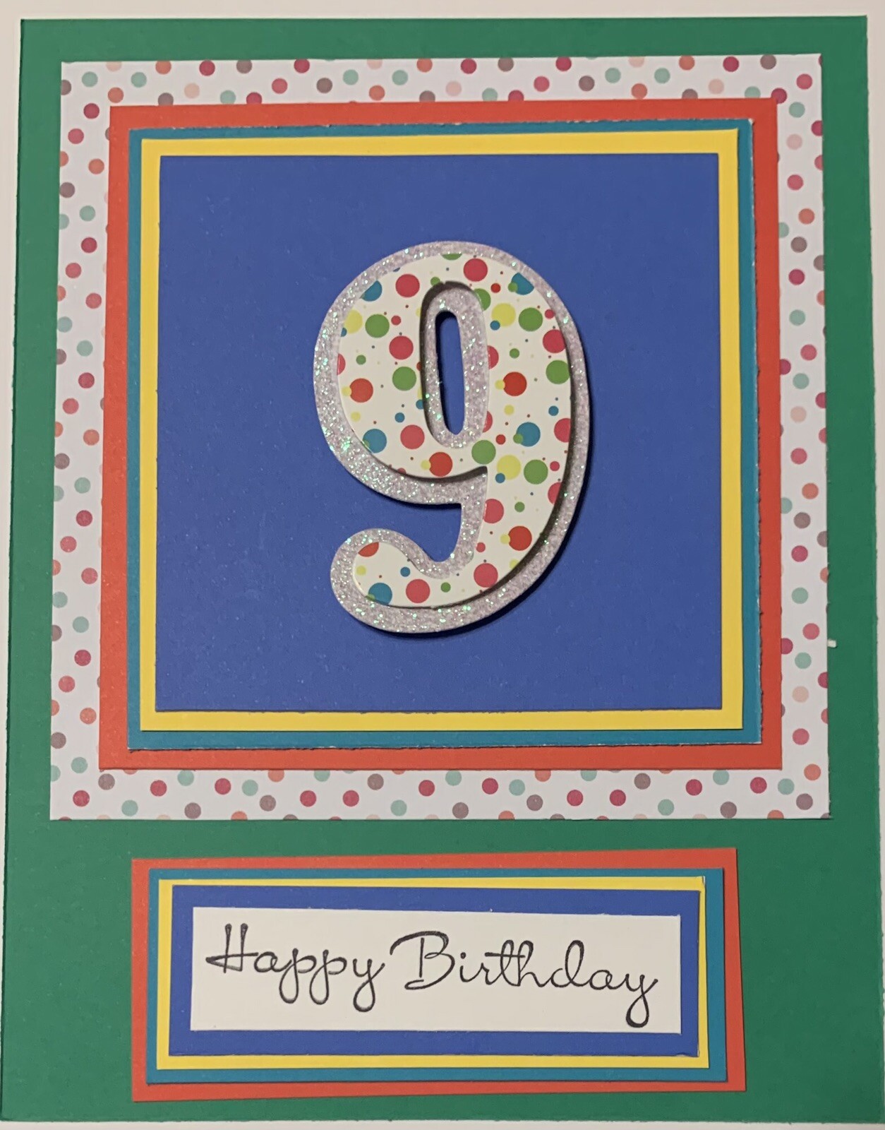 9th Birthday Card Handmade