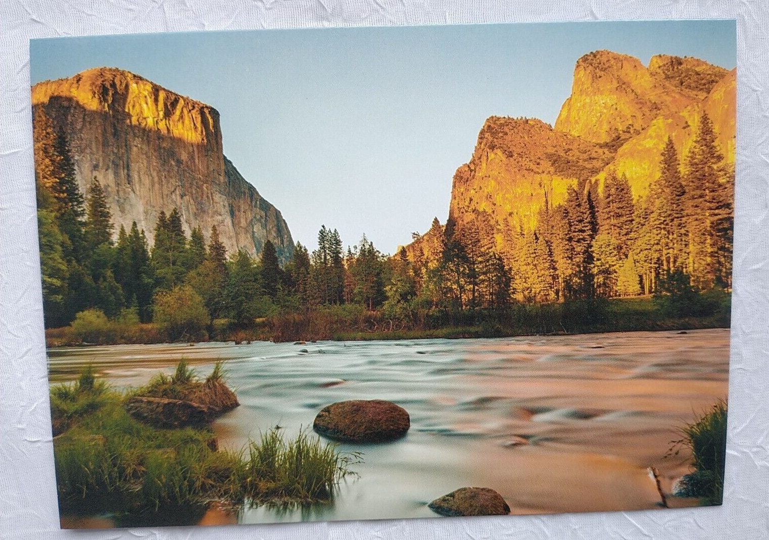 Nature Blank Card Winter Mountain River Tree Lake Snow Sunset Sunrise Scene 2