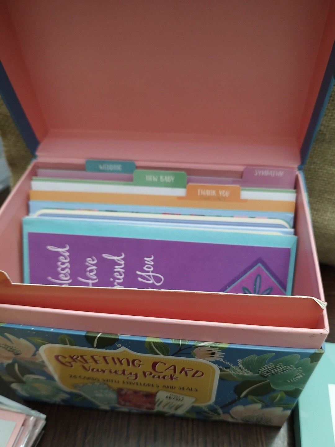 Greeting Cards & Org. Box: HBD, Valentine H. New Year, Mom’s Day, Etc. Etc. Misc