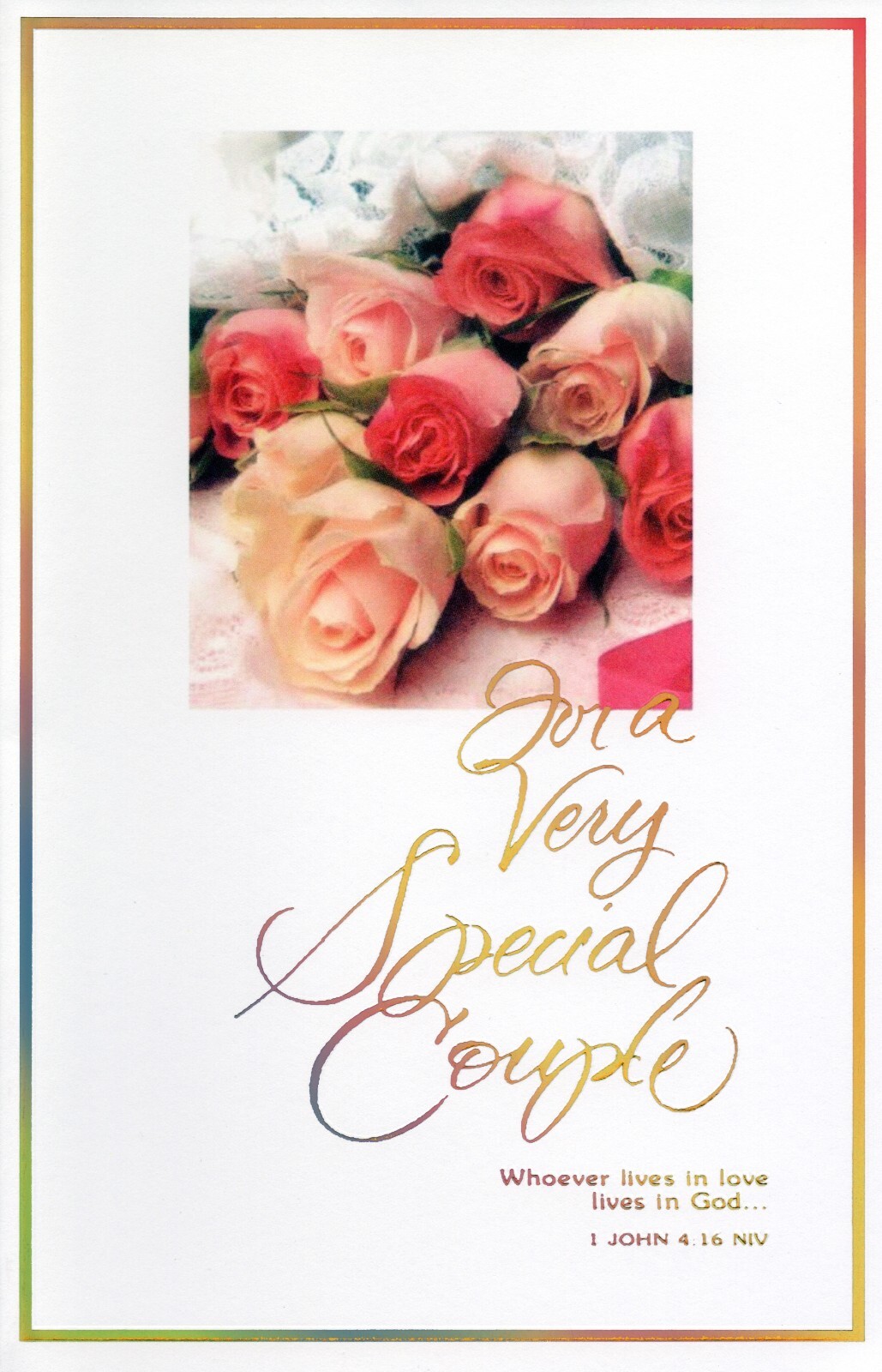 Religious WEDDING Card FOR COUPLE, Love Faith Happiness by Premium Greetings + ✉