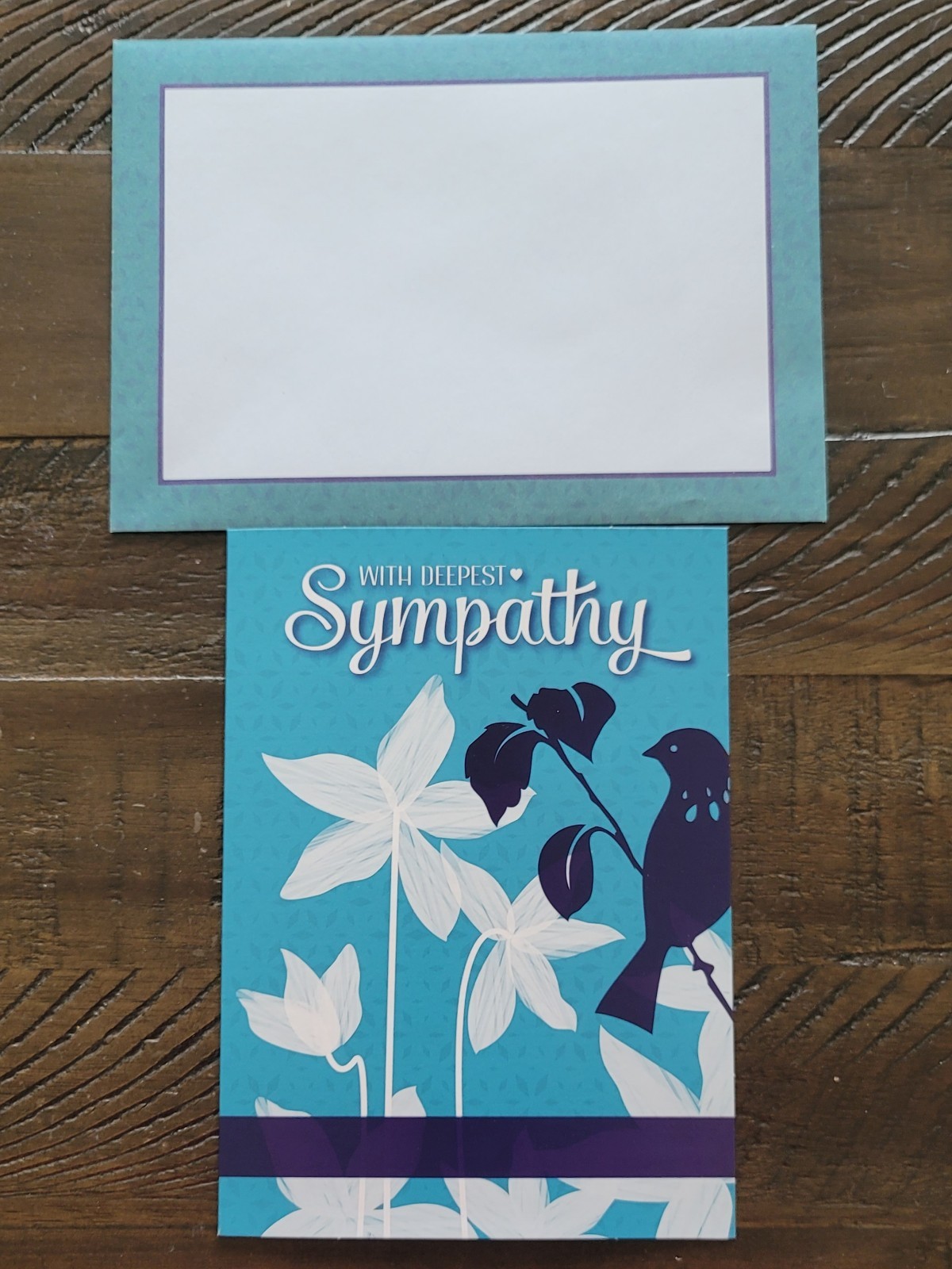 Unknown Brand Deepest Sympathy Card Floral Bird With Envelope