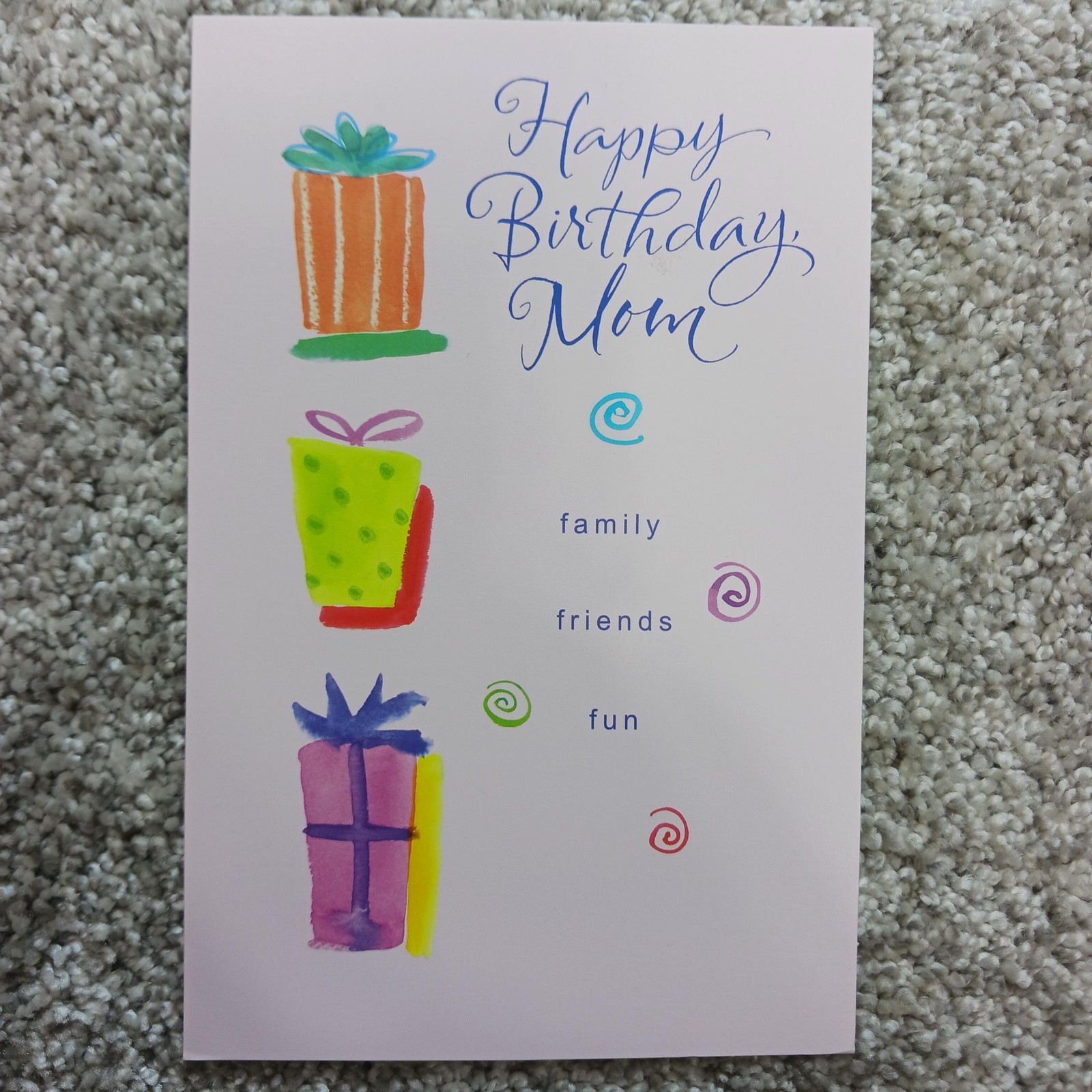 Tender Thoughts Greeting Card Pink Happy Birthday Mom Including Envelope