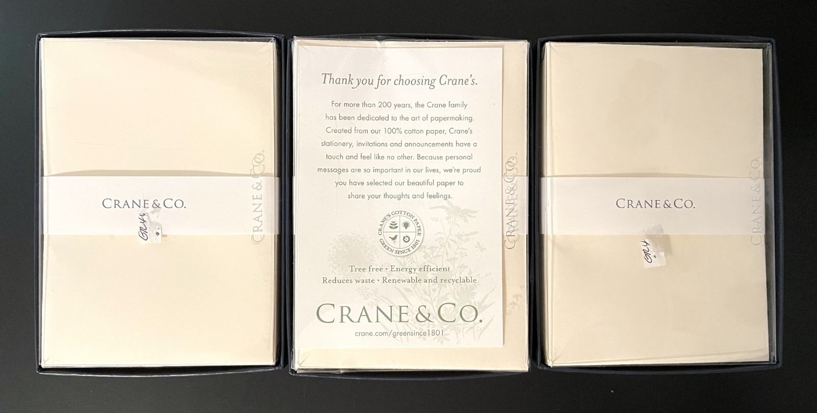 Crane & Co 62 Envelopes Ecruwhite Kid Finish Cream Color w/ 59 Notes CN1116 Lot
