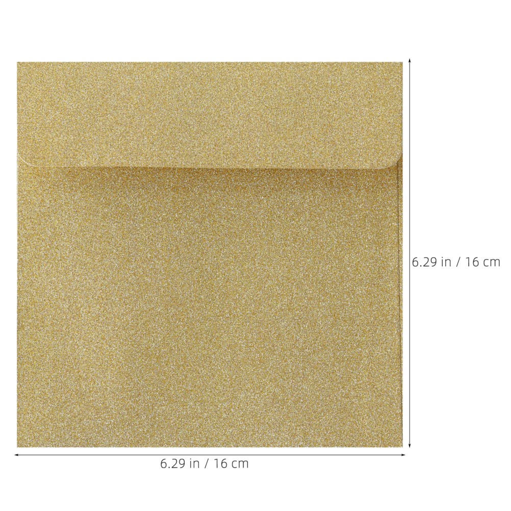 20Pcs Golden Paper Wedding Invitation Envelopes Reusable with Sparkly Finish