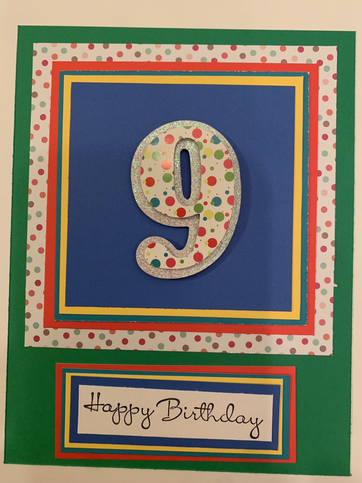 9th Birthday Card Handmade