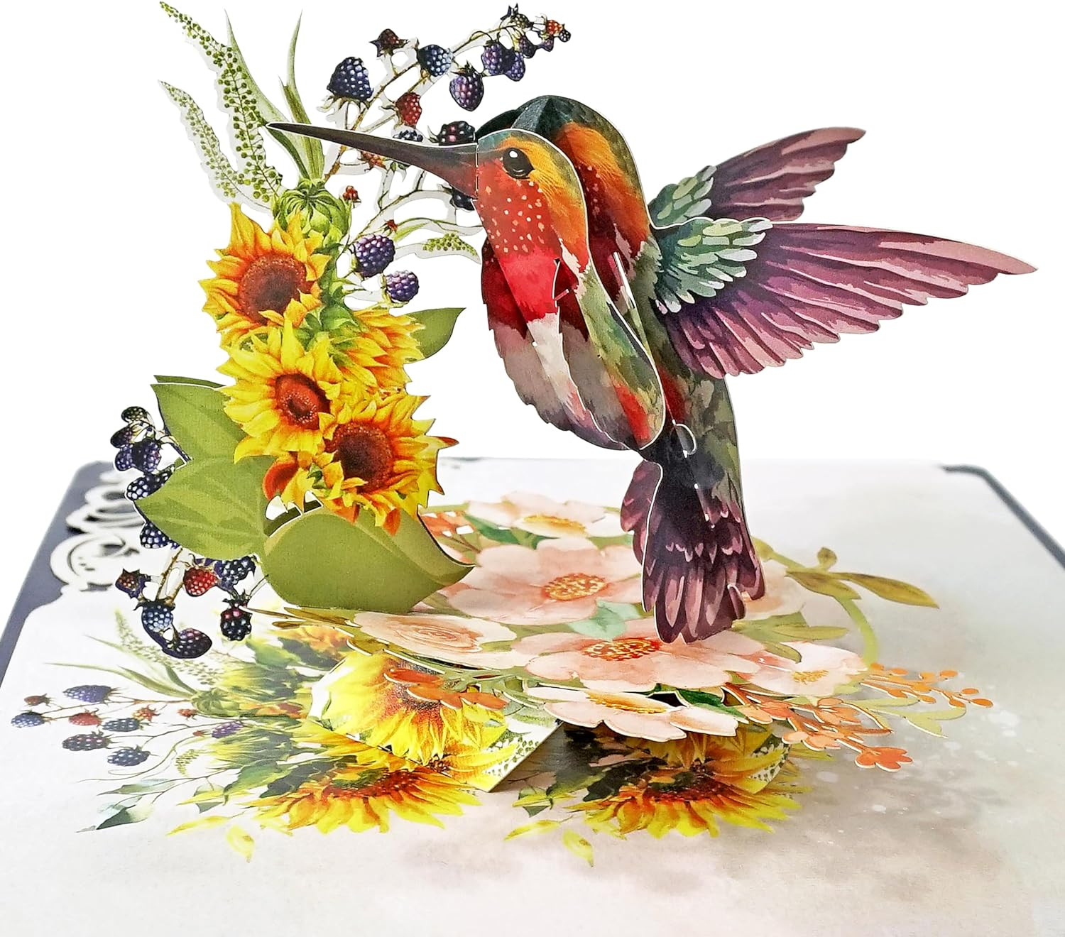 CUTPOPUP Mothers Day Card Pop Up, 6X8In. Humming Bird 3D Pop-Up Greeting, Birthd