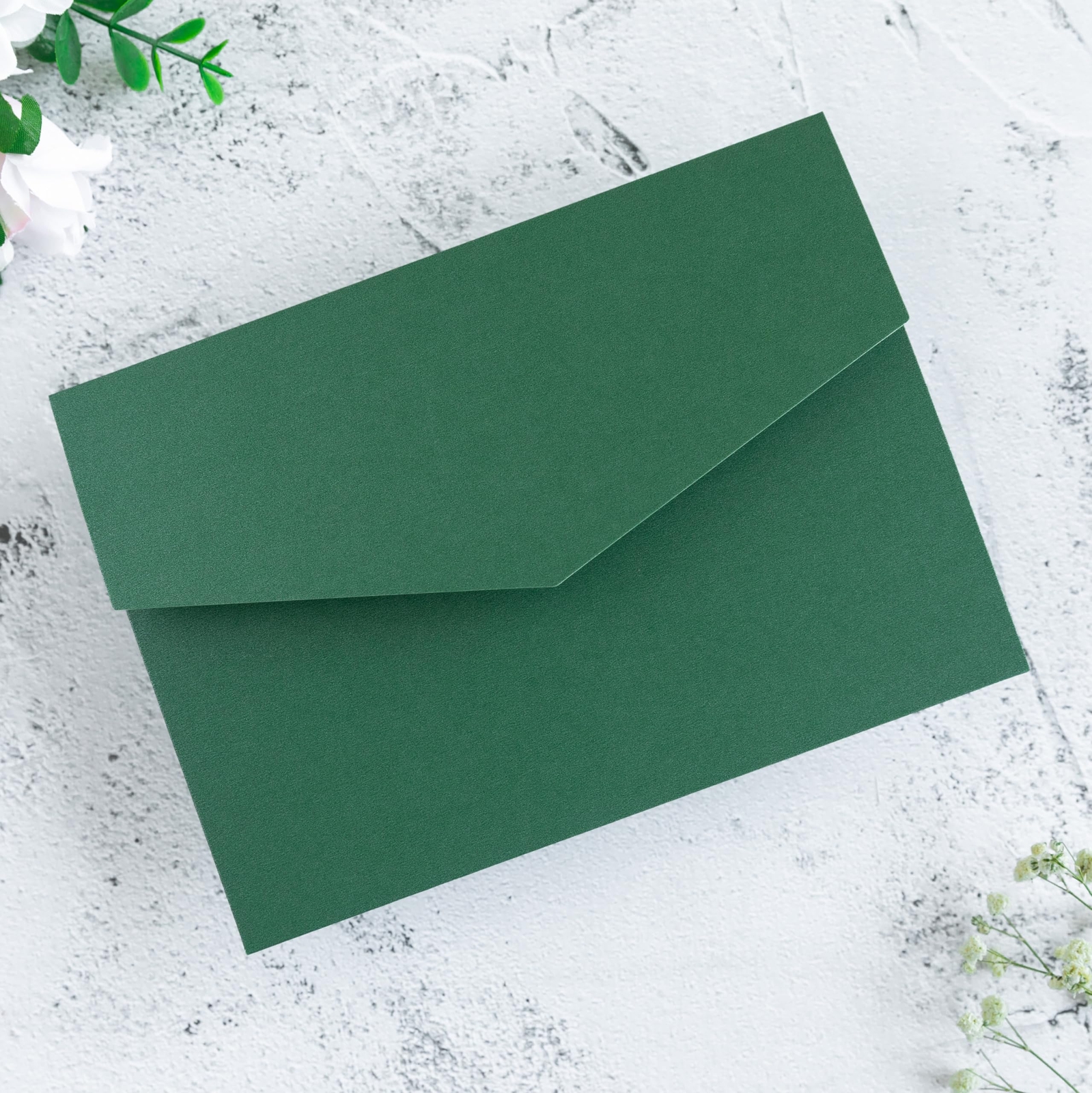 20 PCS Emerald Green Tri-fold Laser Cut Wedding Invitation Pockets for 5×7 We…