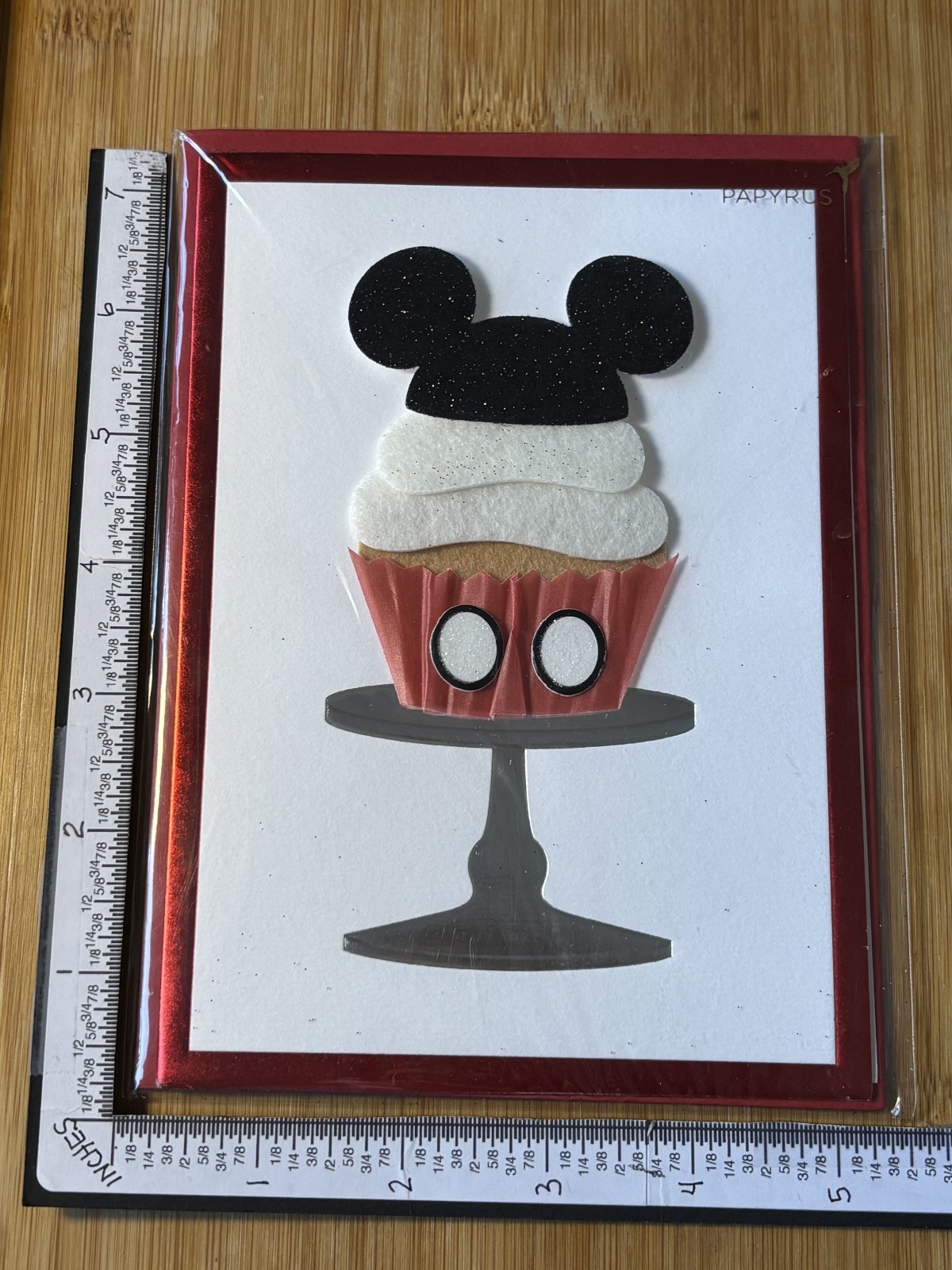 Papyrus Greeting Card New Disney Note Mickey Mouse CUPCAKE Birthday Happy