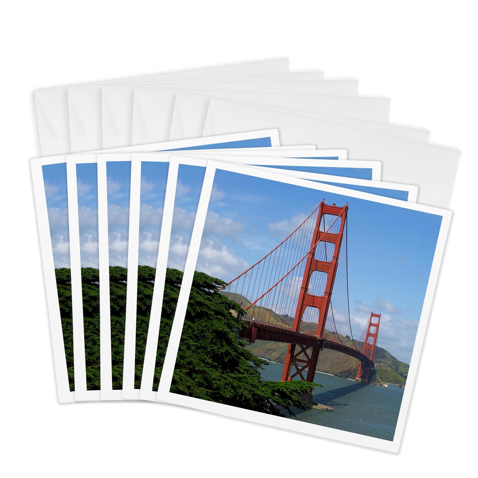 3dRose Golden Gate Bridge San Francisco – Greeting Cards, 6 x 6 inches, set of 6
