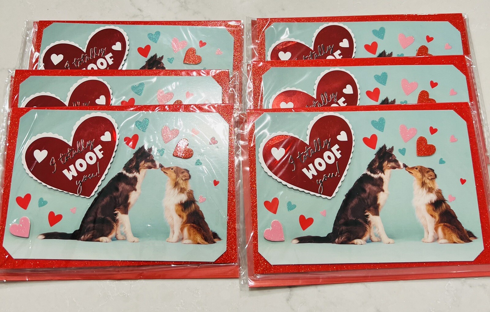 Voila Valentine. Cards Dog Design Cute Puppy Love Greeting Cards Set Of 6 Cards