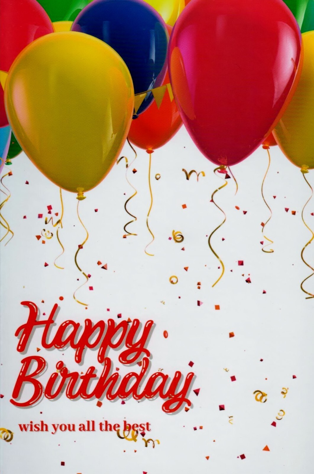 Birthday Balloons Cupcakes Sparkle Candle 1 Card 1 Envelope Greeting Card