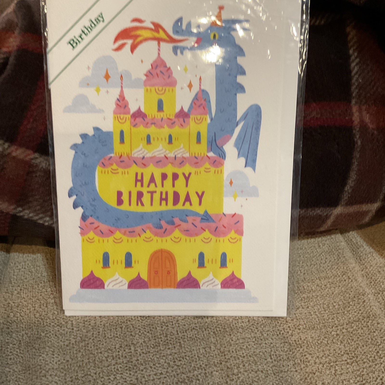 Trader Joe’s Birthday Card Adorable Dragon and Castle LEGENDARY DAY