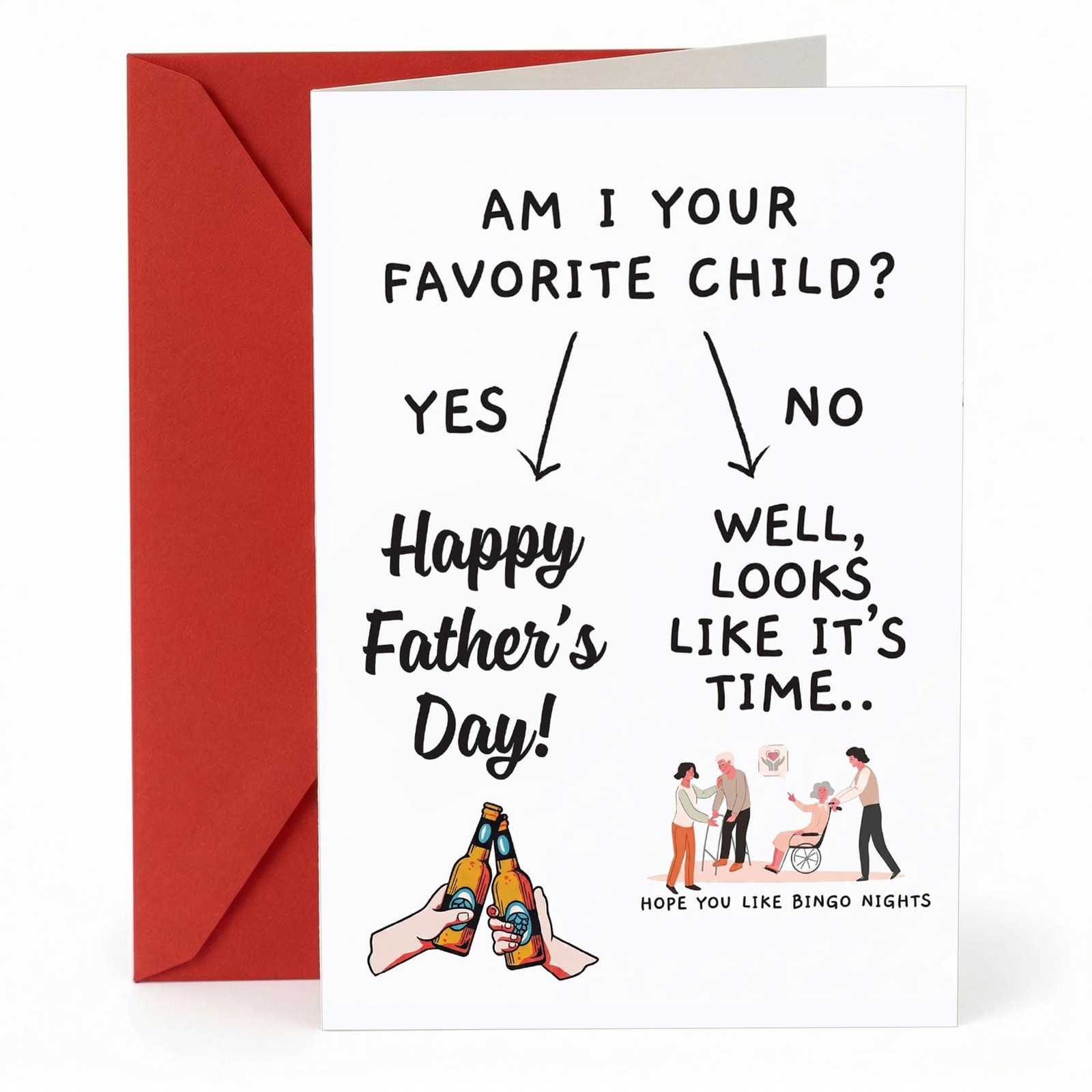 Fathers Day Card from Daughter Son – Am I Your Favorite Child Greeting Card for
