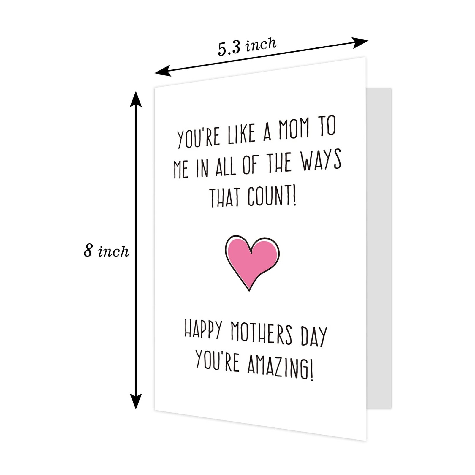 Funny Mothers Day Gifts for Stepmom, Like A Mom to Me Mother’s Day Card Gift, Cu