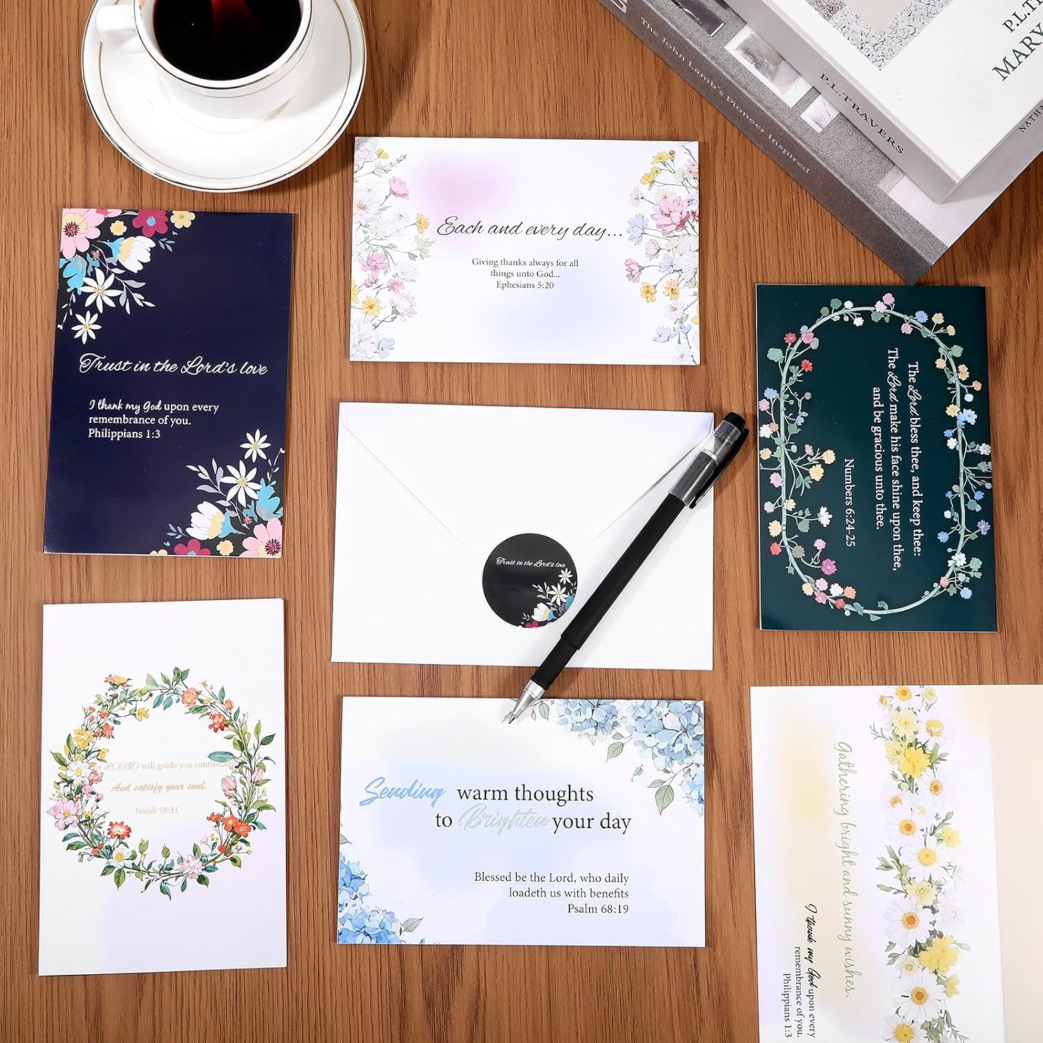 150 Pcs Religious Thinking of You Cards with Envelopes Bulk Assortment, Chris…