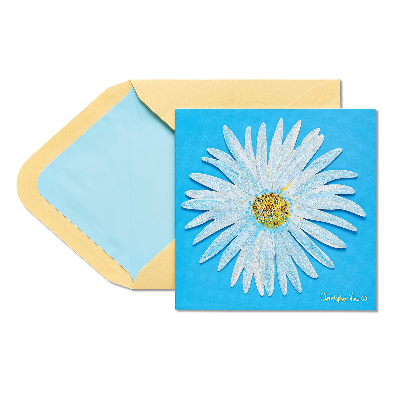 Papyrus Spectacular Birthday Card Floral Design With Glitter And Foil 578 Square