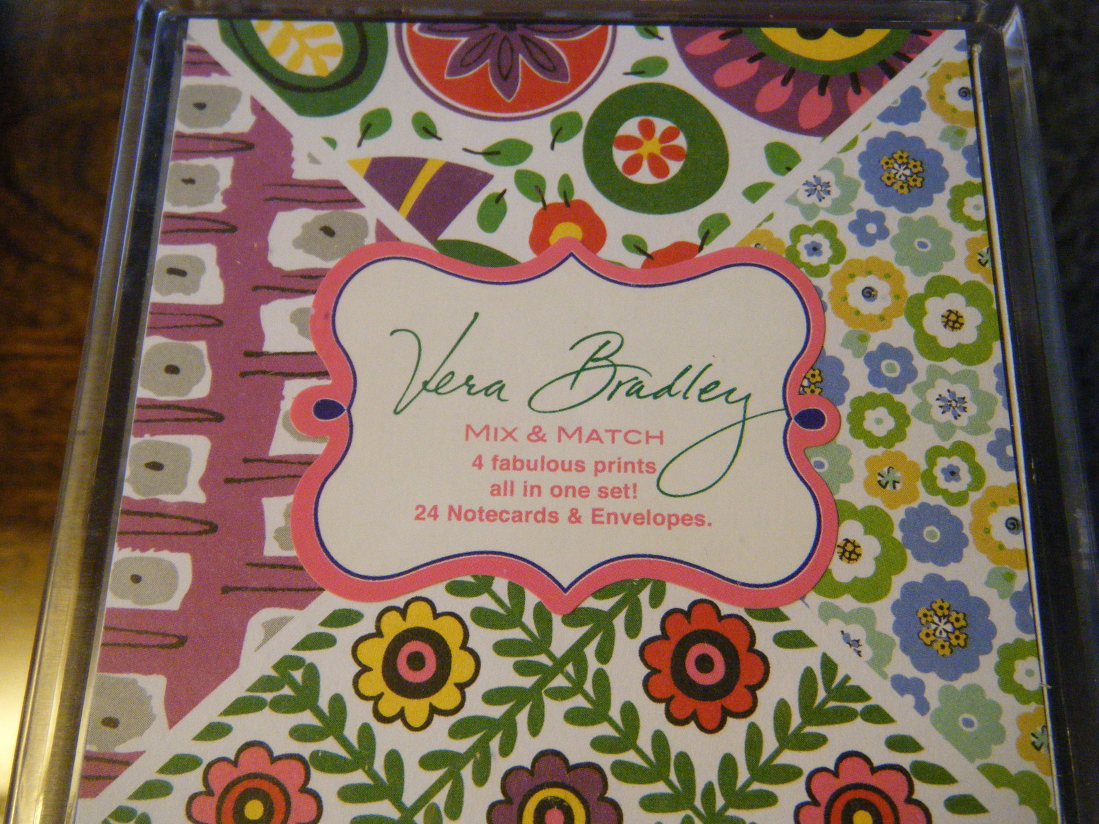 VERA BRADLEY 24 Mix & Match Notecards VIVA LA VERA, WATERCOLOR, Note Card