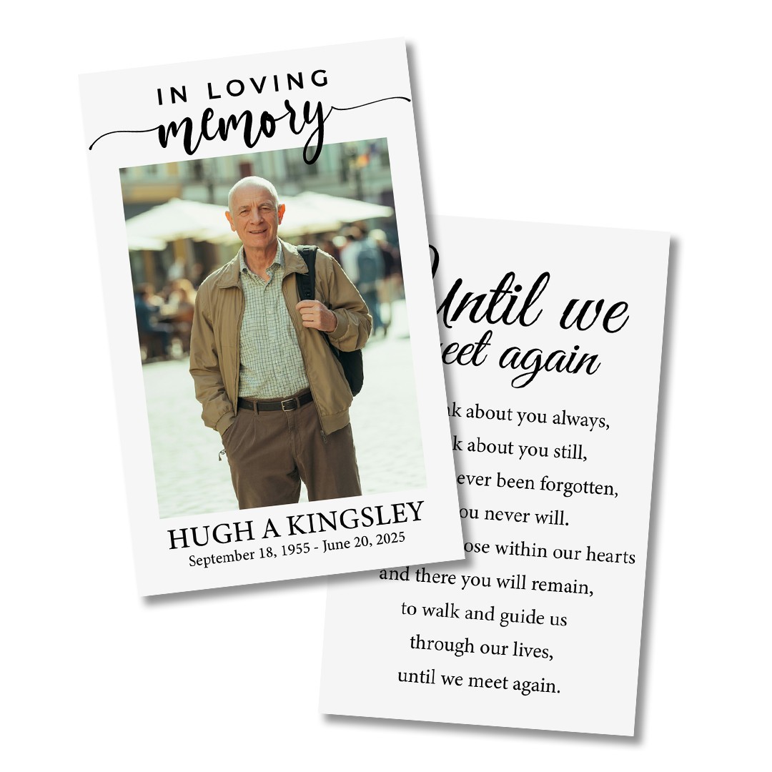 Personalized with Prayer Funeral Memorial Prayer Cards – 50 Cards Funeral Favors