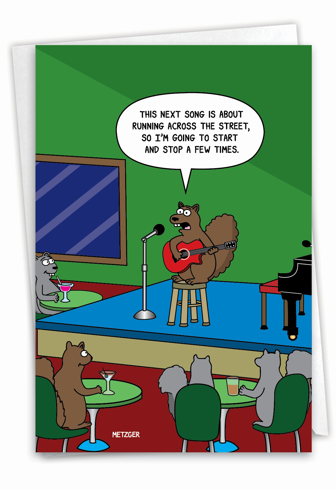 Squirrel Song: Humorous Birthday Paper Card