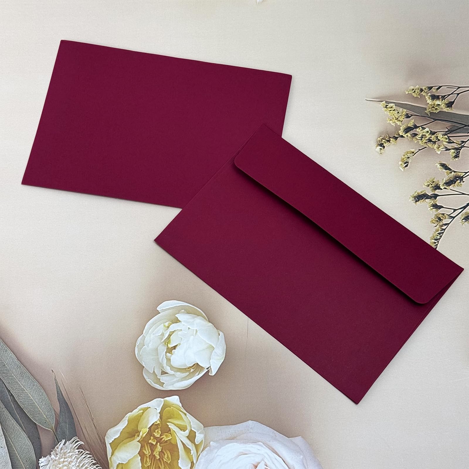 4×6 Envelopes For Invitation,A4 Envelope burgundy red,50 Pack 4X6 card Envelo…