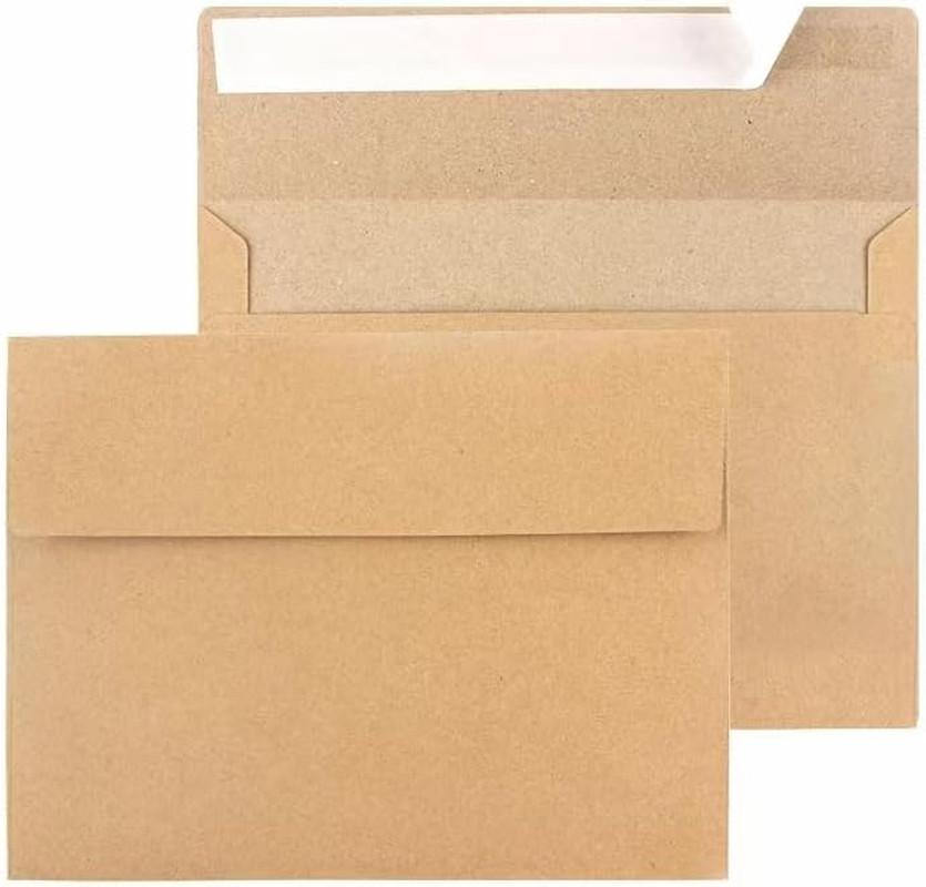 A7 Envelopes, 100 Packs 5×7 Envelopes for Kraft Paper Envelopes, Greeting Cards,