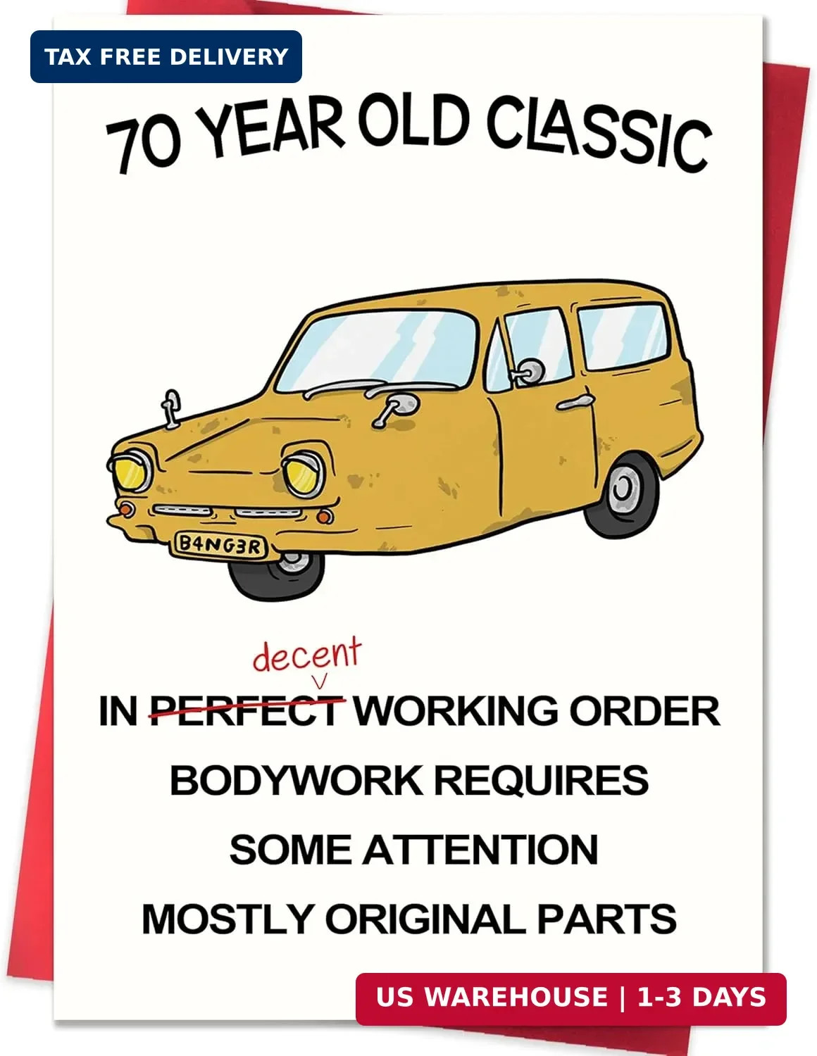 Funny 70th Birthday Card,70th Birthday Gifts & Decorations for Women Men,Happy 7