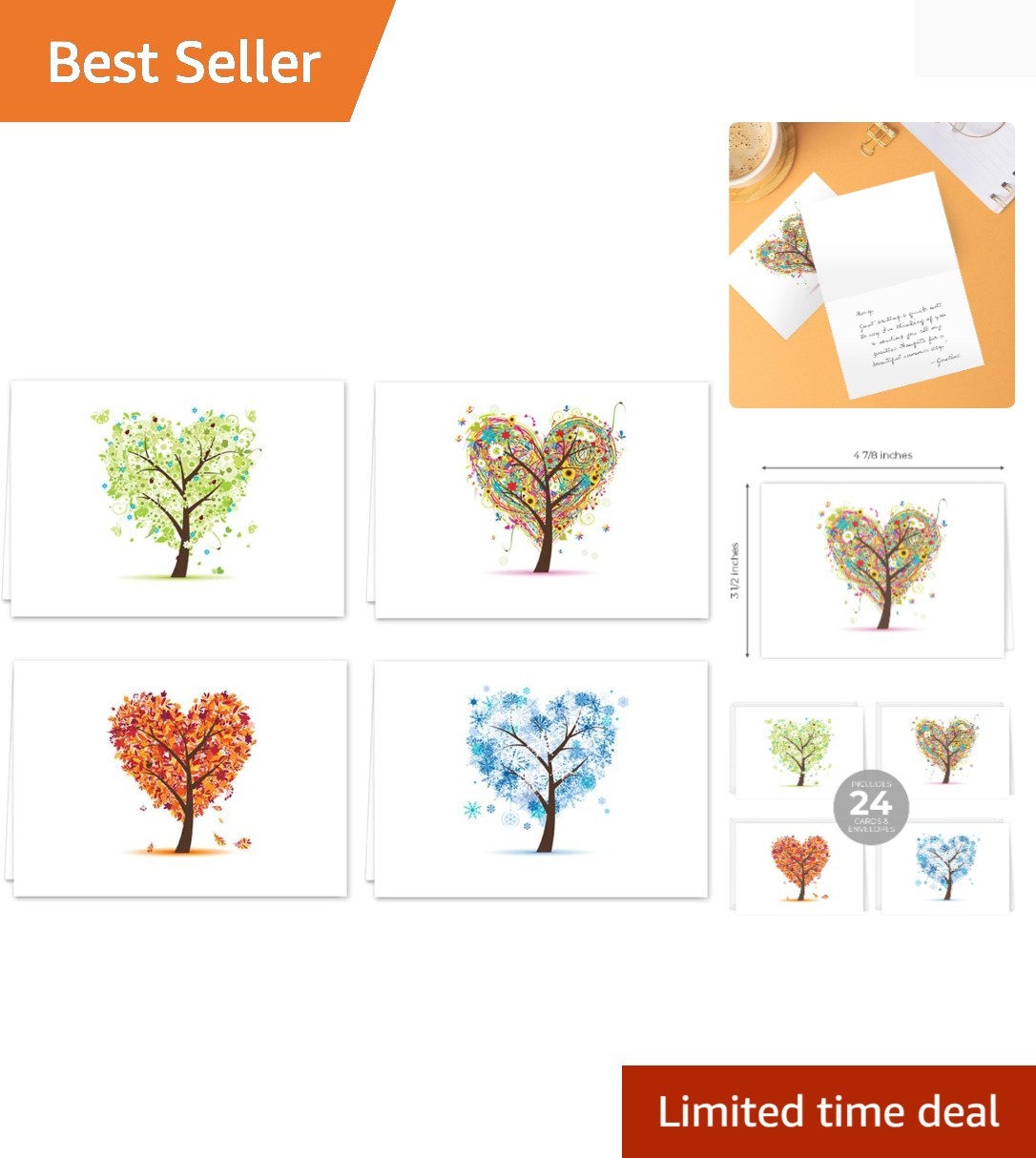Traditional Seasonal Greeting Card Collection – 24 Note Cards & Envelopes