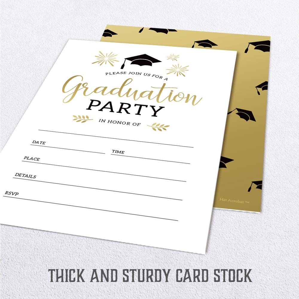 25-Pack 2025 Graduation Party Invitations with Envelopes Announcement Cards