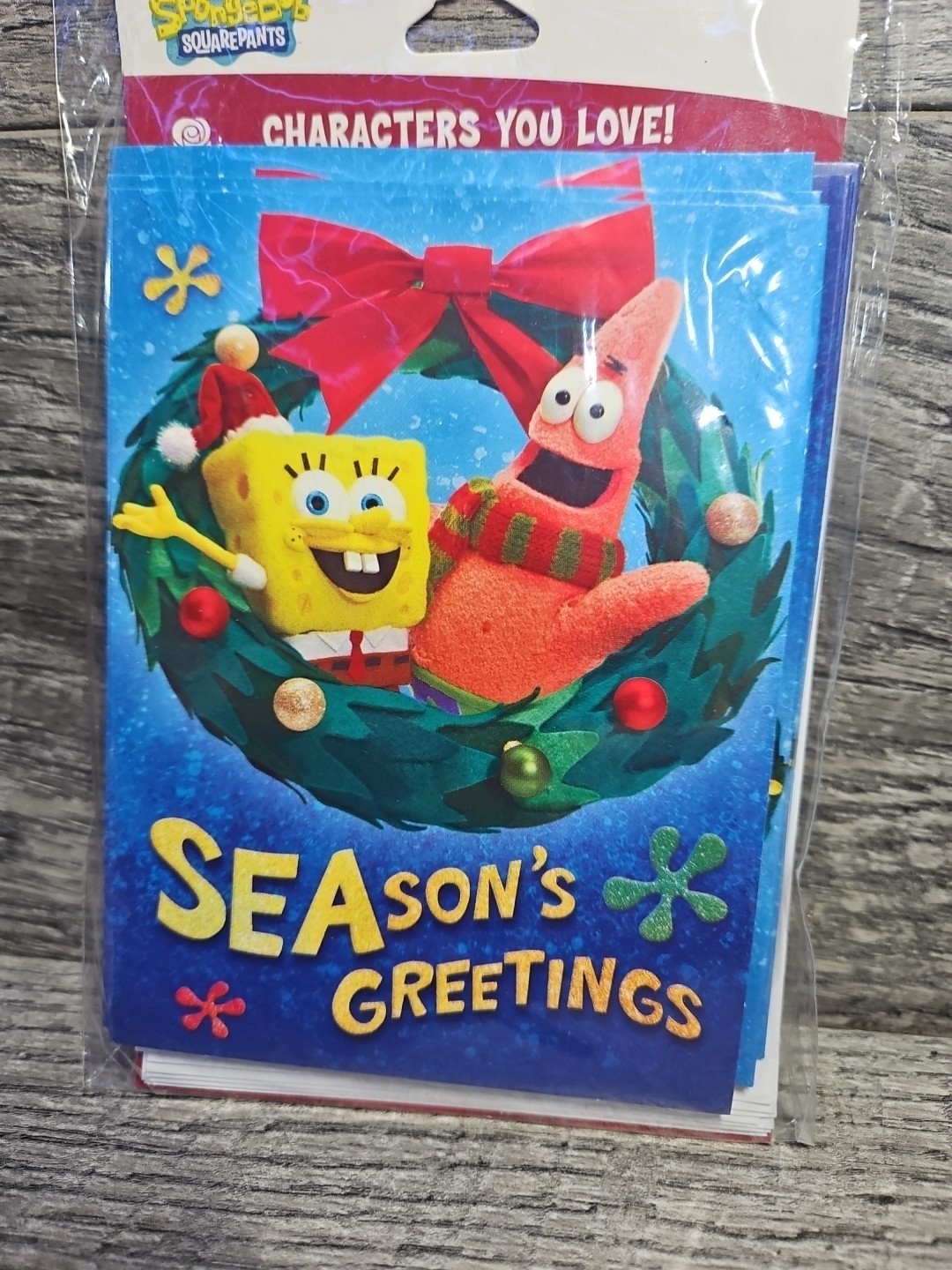 2013 SpongeBob SquarePants Season’s Greetings Christmas Holiday Cards 8 Pack New
