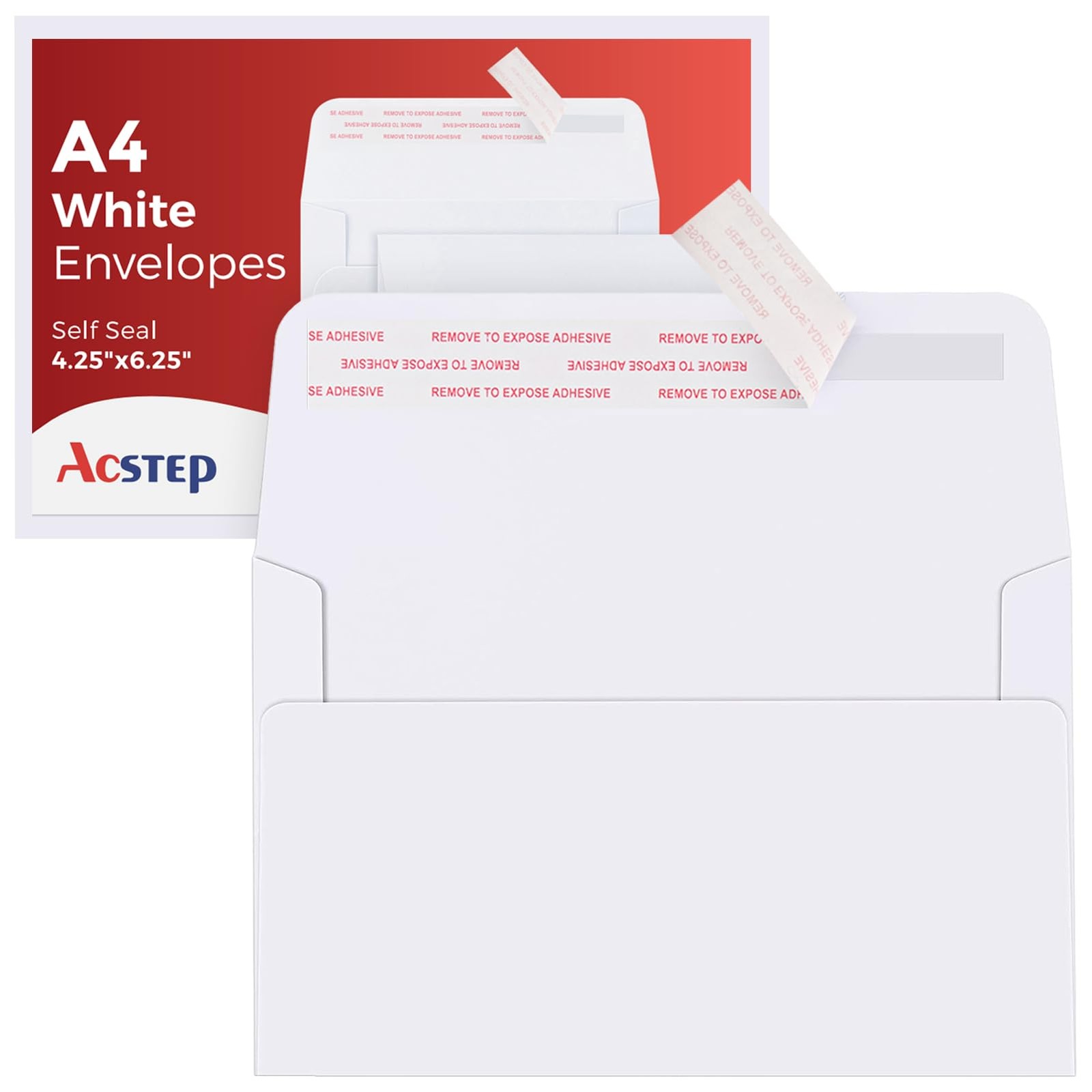 100 Pack A4 Envelopes 4.25×6.25 Inch Self Seal White Wedding Invitation Card