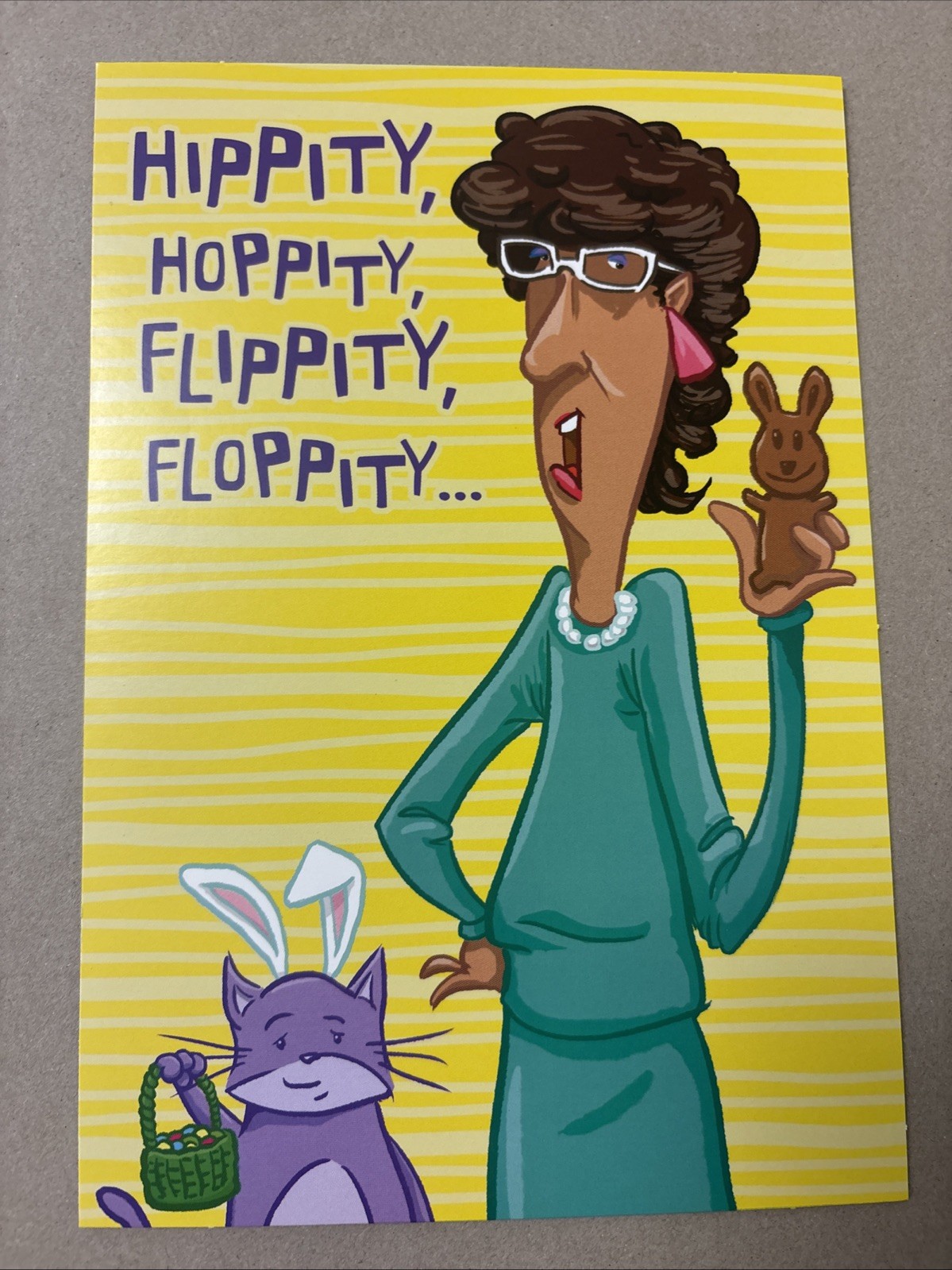 Easter Funny Hippity Hoppity Candy 5.5”x8” Hallmark Greeting Card