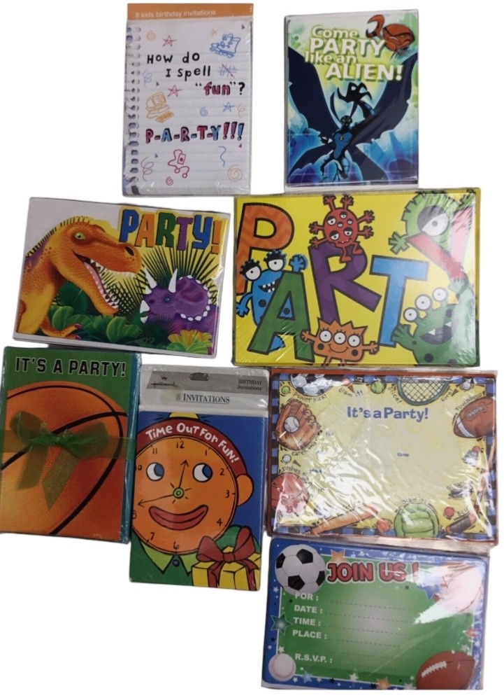 8 Packages Boys Birthday Party Invitations Fill In Style Unused Mixed Brands New