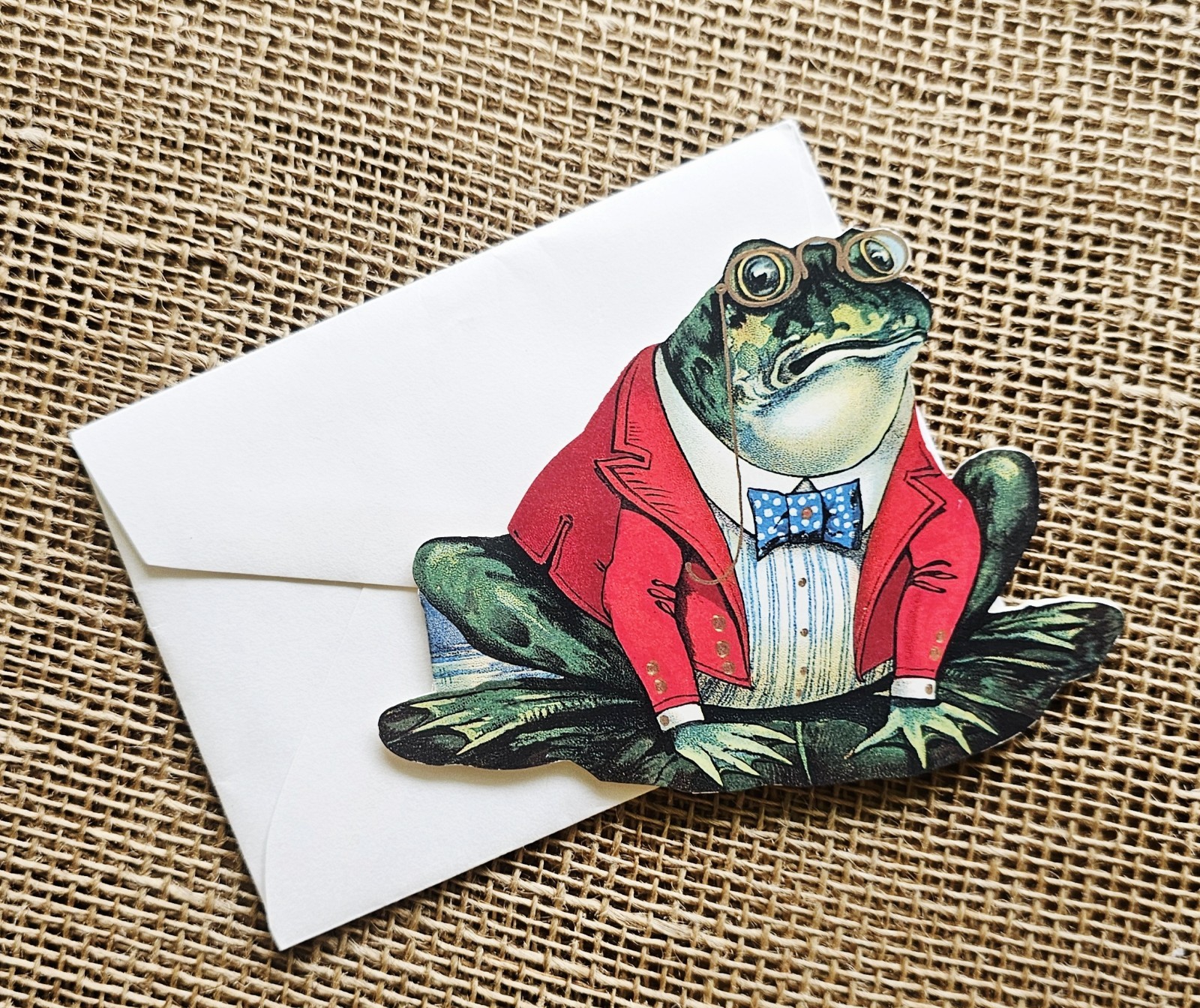 Mr Bullfrog Gifted Line Michel & Co Blank Greeting Card Frog In Tuxedo 5″x3.5″