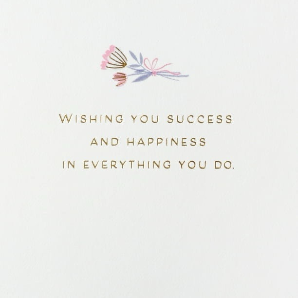 Graduation Card 3D Cutout Pink Floral Gold Foil, Beaded Hallmark Card NEW