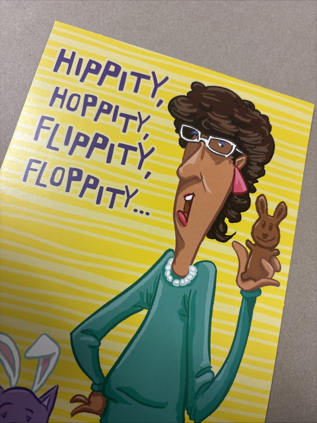 Easter Funny Hippity Hoppity Candy 5.5”x8” Hallmark Greeting Card