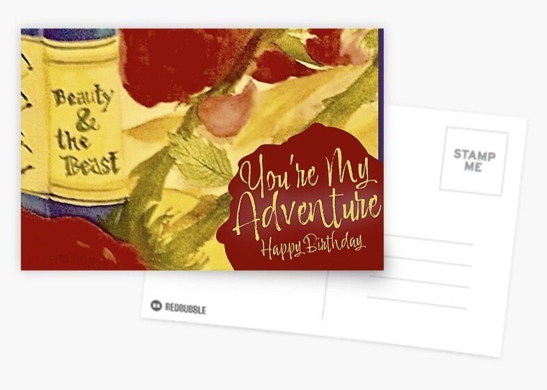 DIGITAL You’re My Adventure Beauty and the Beast BIRTHDAY Card**PRINT REQ’D**