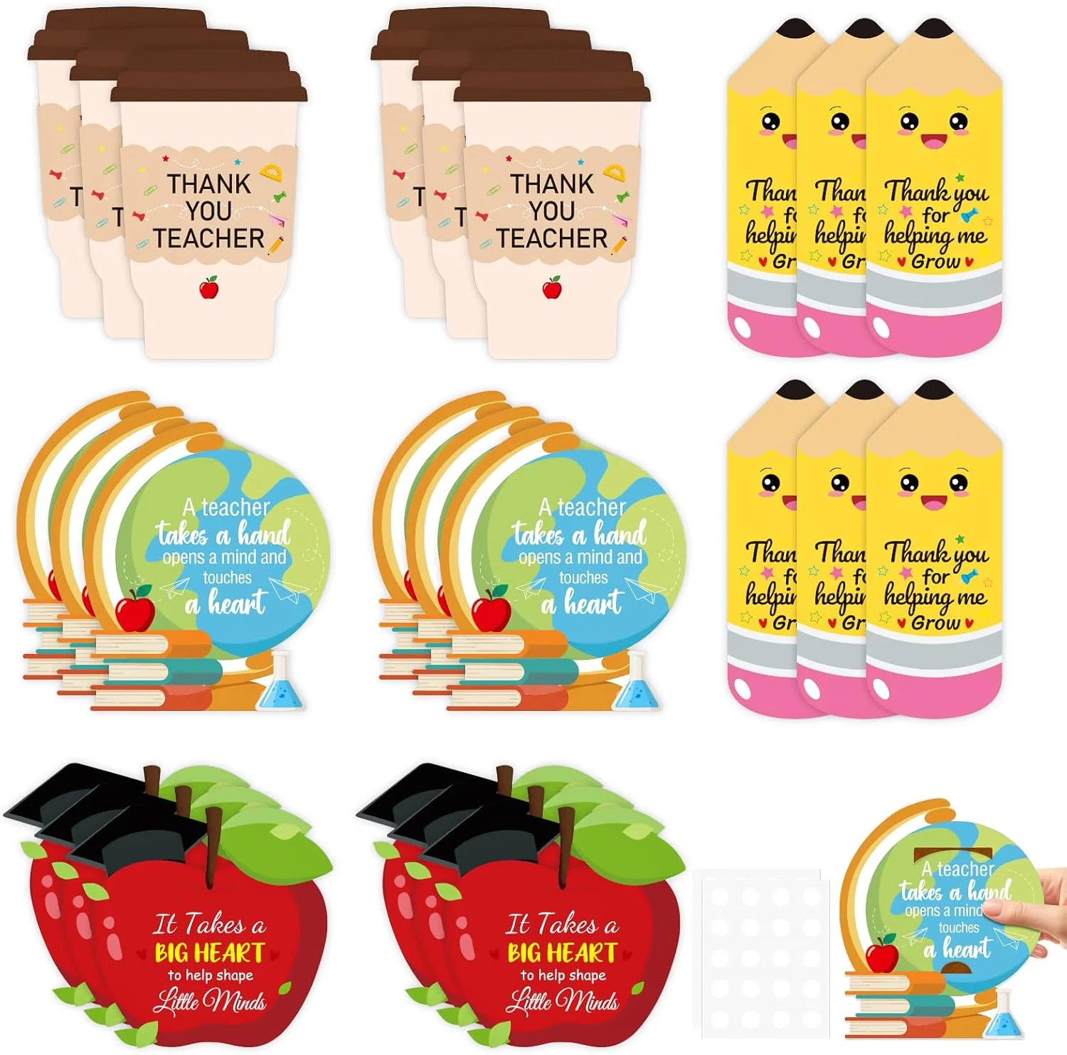 24pcs Teacher Gifts Card Holder, Teacher Appreciation Gifts Cards, Coffee Card H